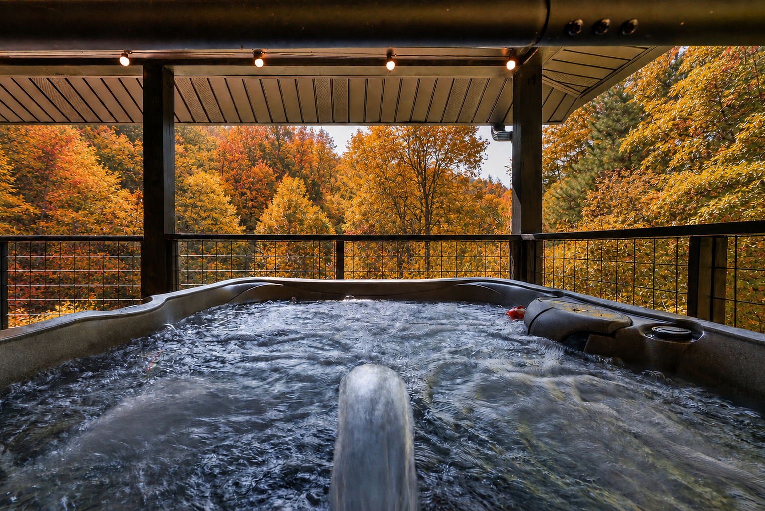 Take in the view in your private hot tub
