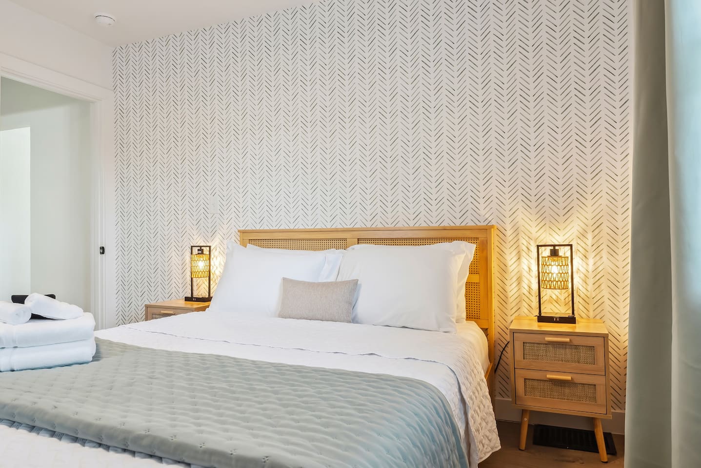 Plenty of pillows and an extra blanket ensure you have all you need for a great night sleep!