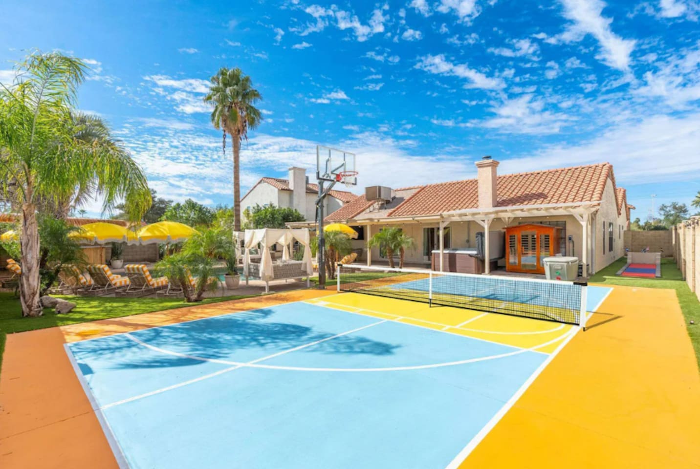 Let your competitive side out and challenge friends and family on the sport court!