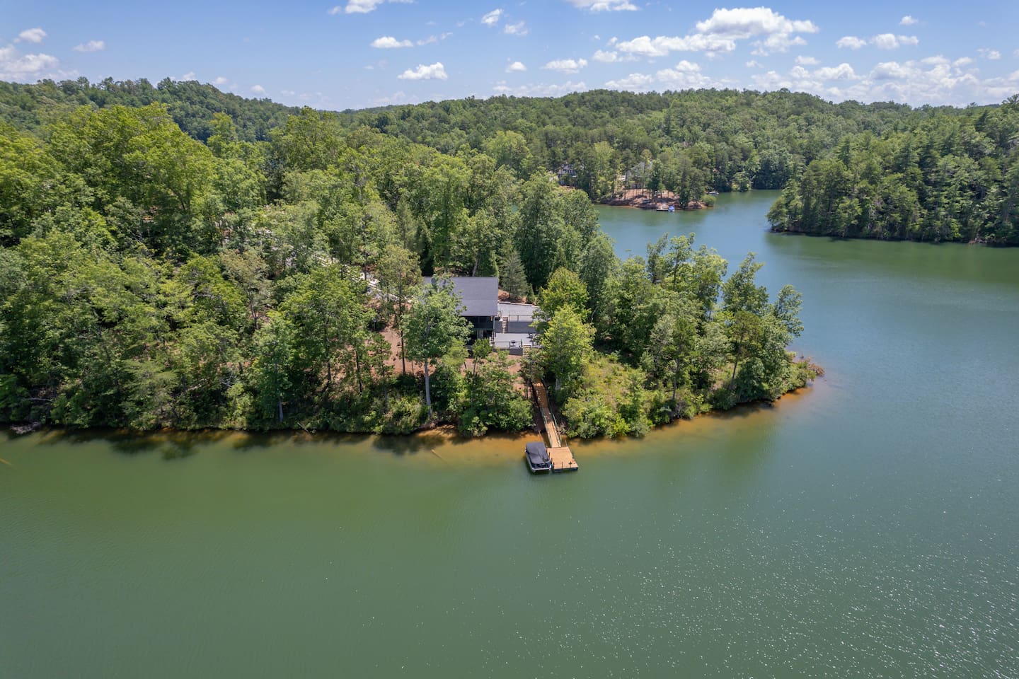 Where the house sits on the lake