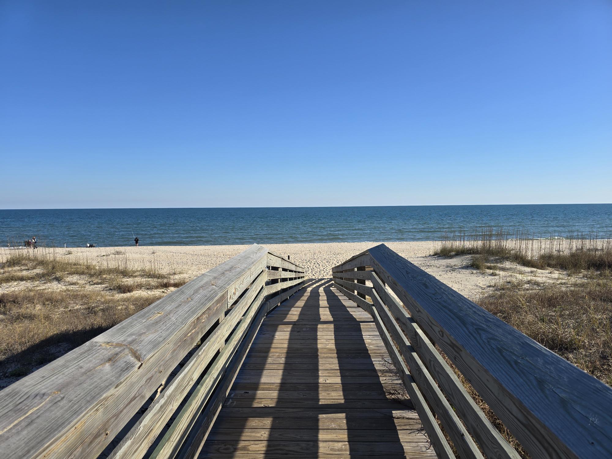 An easy beach walk-over with no steps makes getting to the beach easy