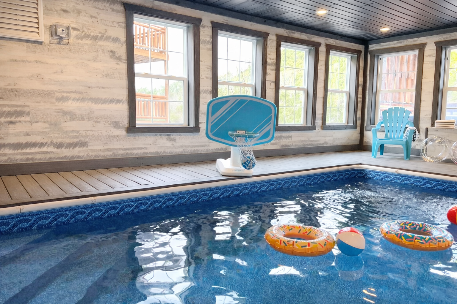 Swoosh! Poolside basketball for hours of fun! 