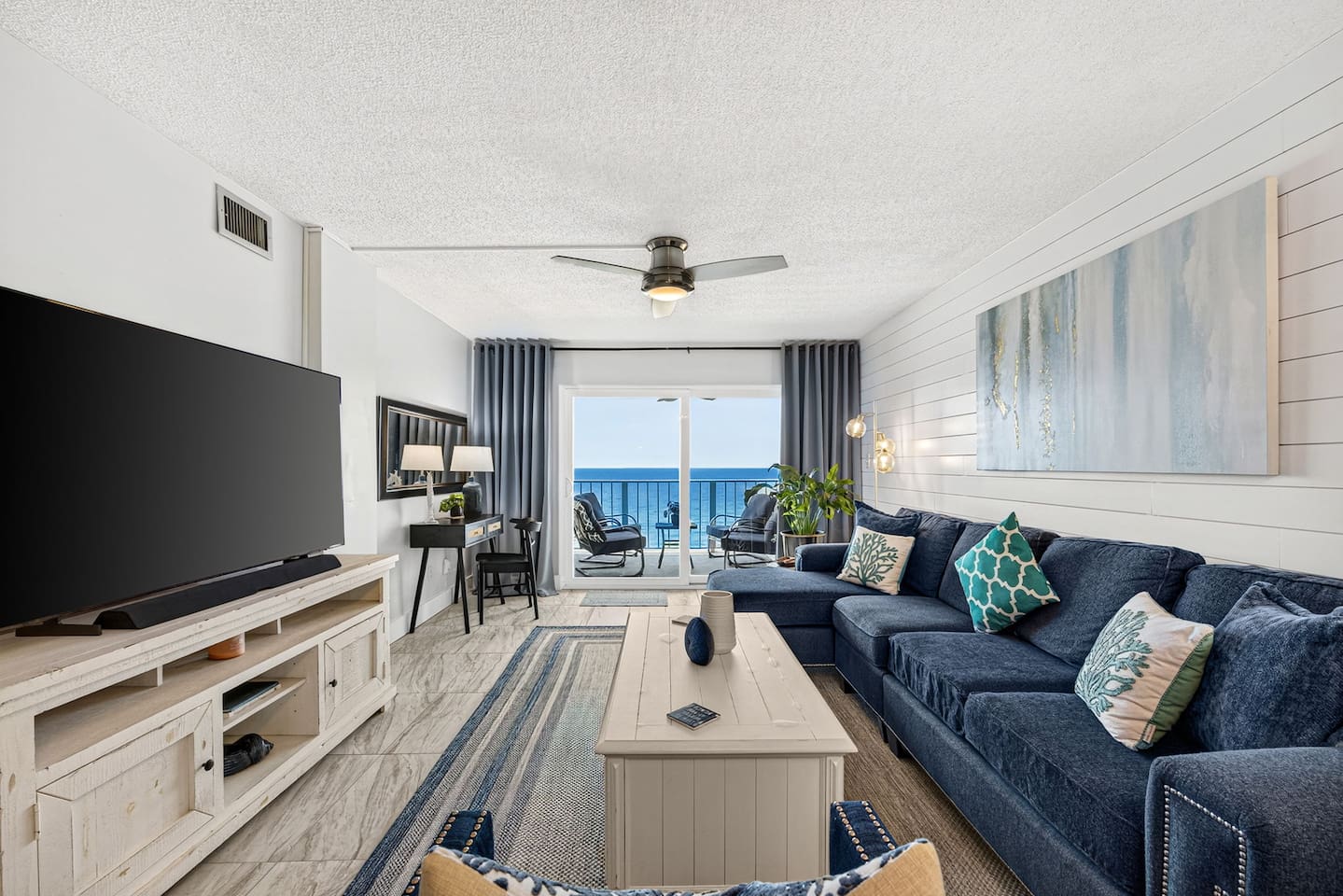 Enjoy Gulf views from spacious living room