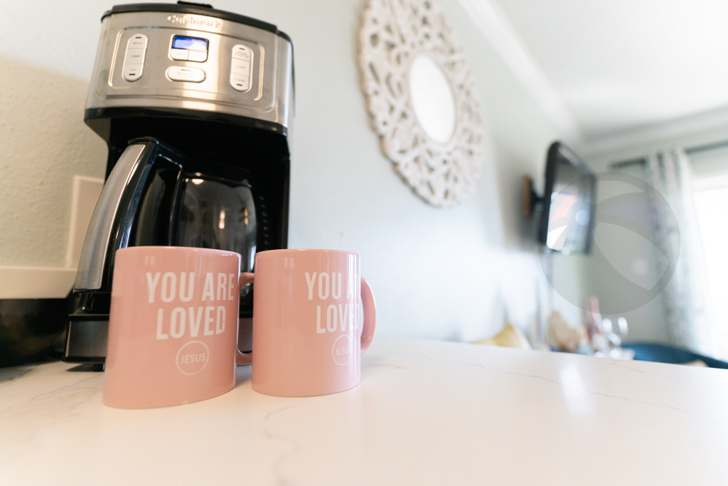 And coffee station - caffeine, please!
