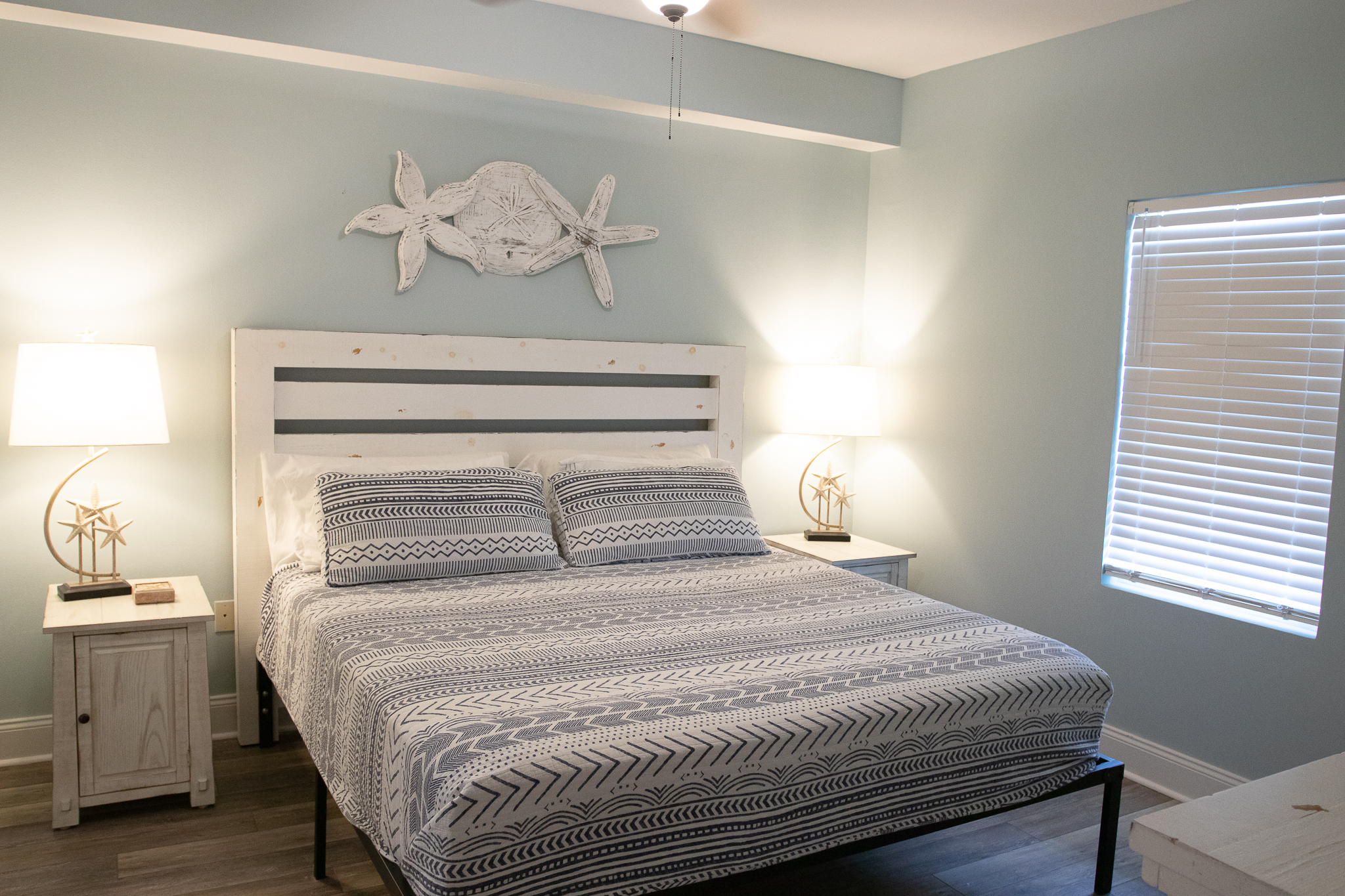 Second bedroom with king bed and private bath