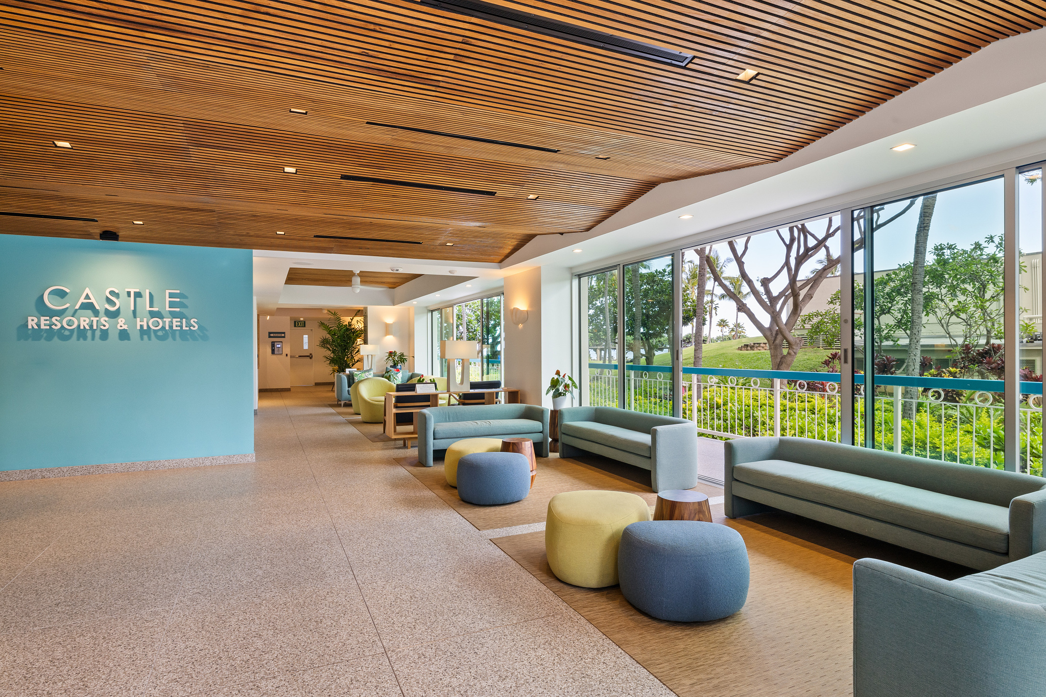 Chic lobby lounge seating