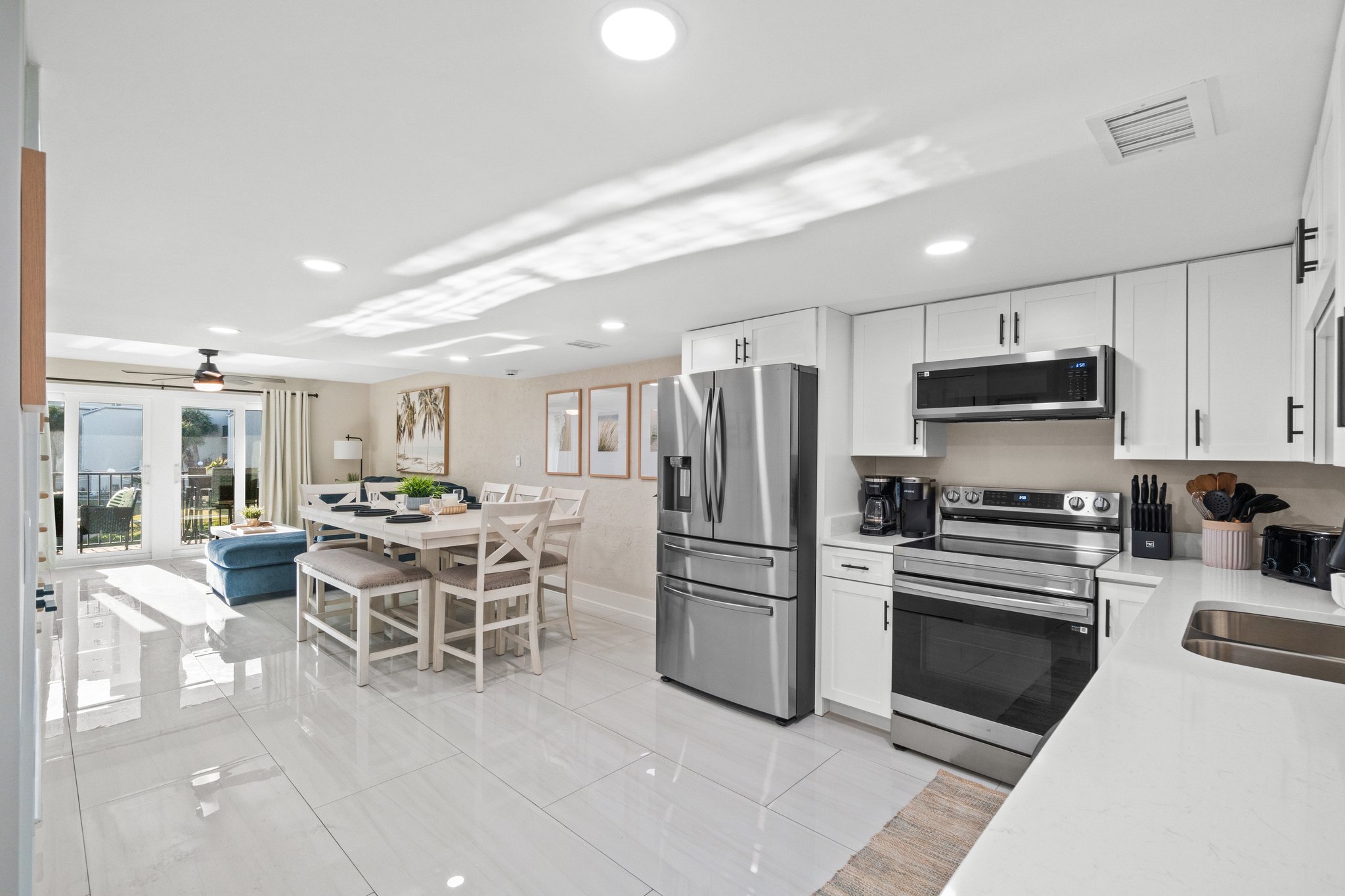 wonderful open concept with views from kitchen to living room