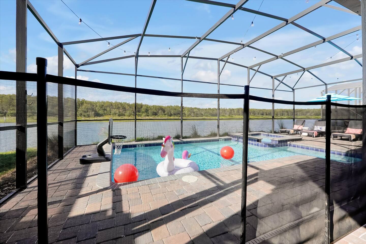 Safety fence to keep unsupervised kiddos from takind a dip!