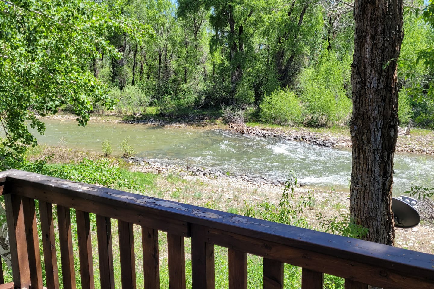 Teton Creek view from master bedroom balcony