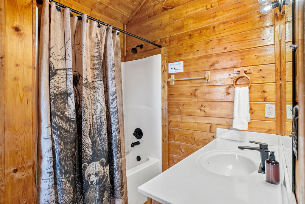 Full bathroom conveniently located off the game room&mdash;perfect for quick breaks between rounds of fun and entertainment.