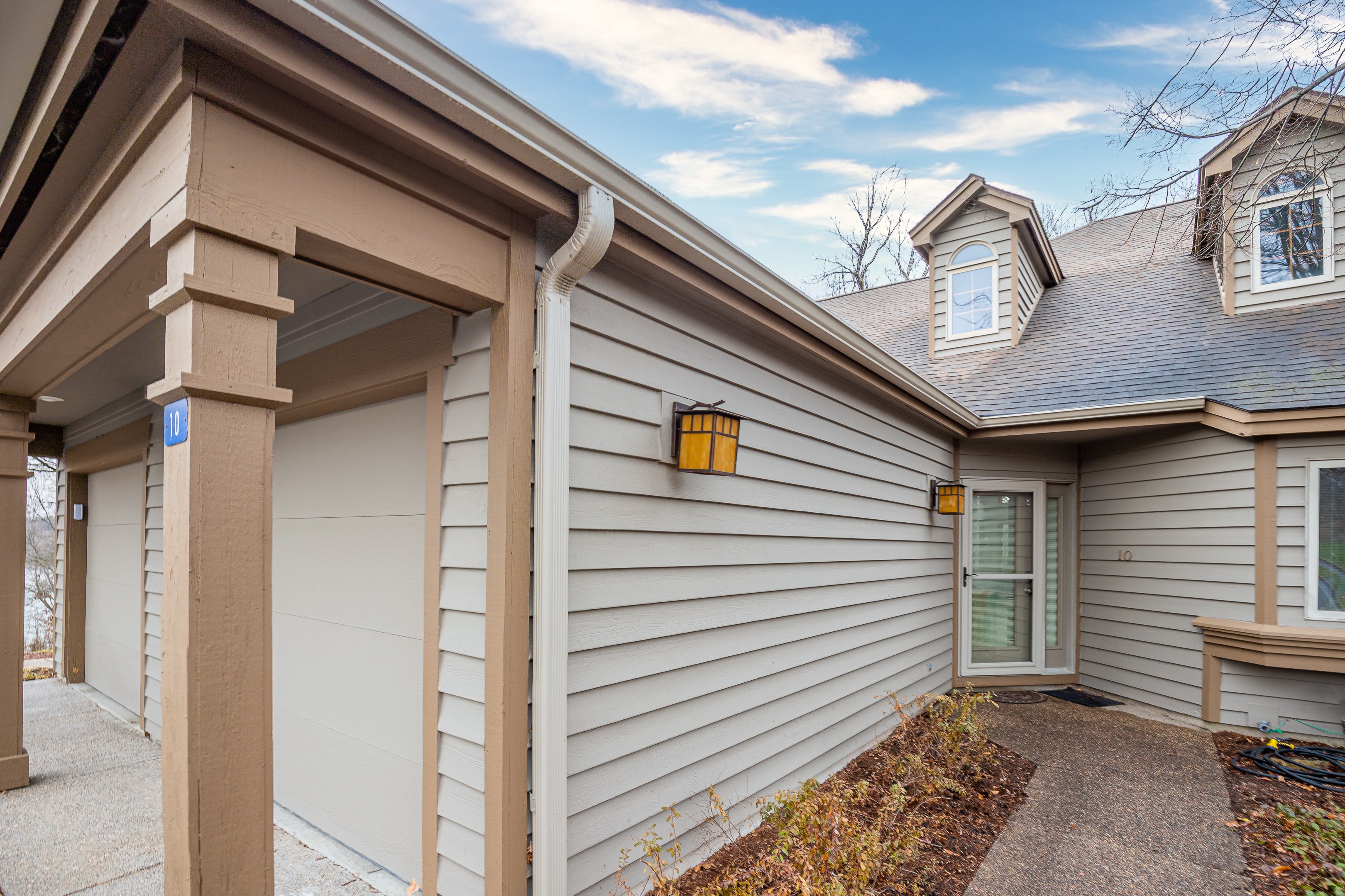 Flat entrance to home - just one step up from the walkway at the front door