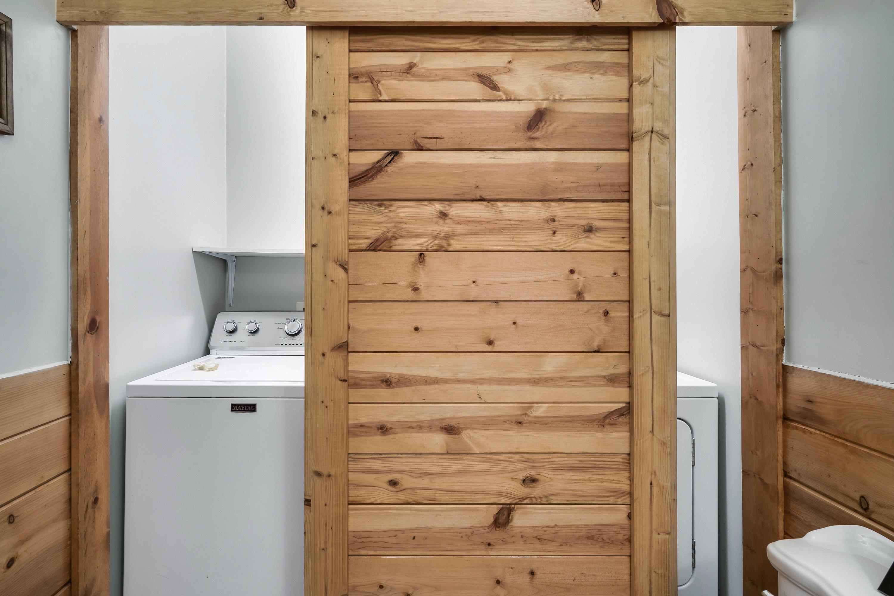 Full sized washer and dryer for your convenience.