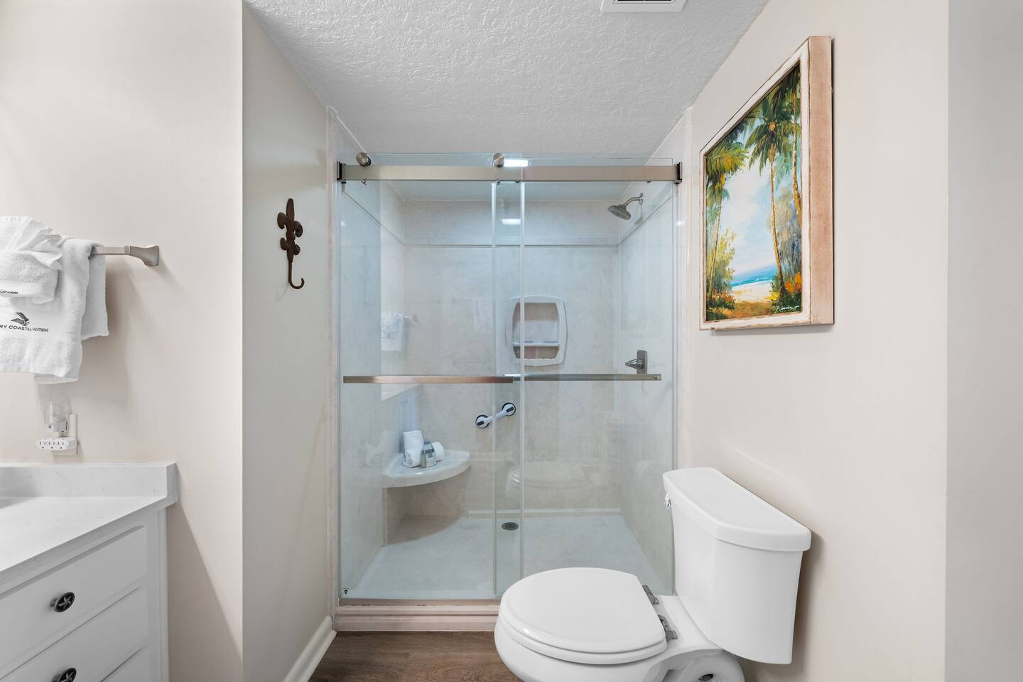 Updated tile shower with ample space