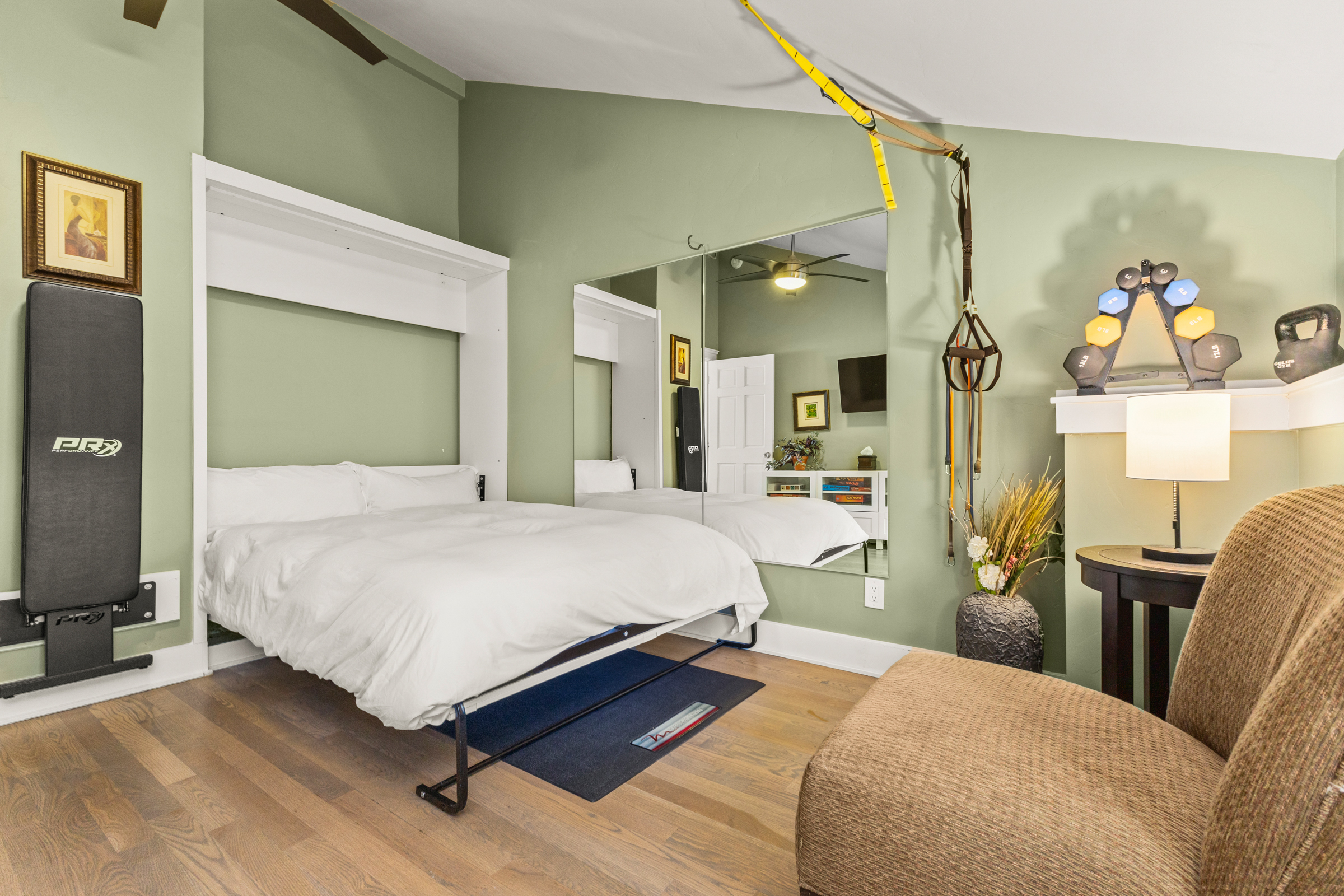 Bedroom #3 | Queen Murphy Bed | Gym Equipment