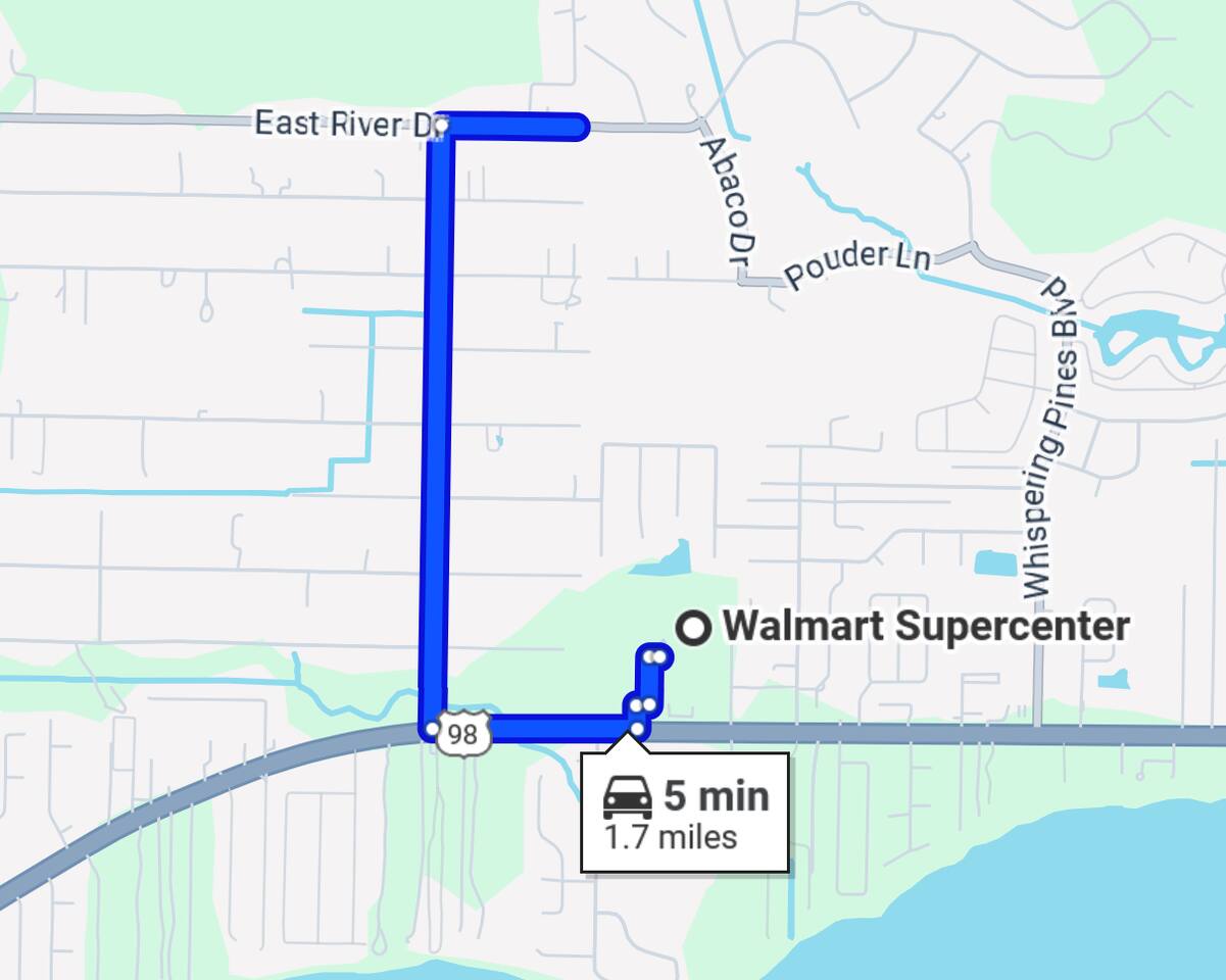 Distance to Walmart Supercenter.