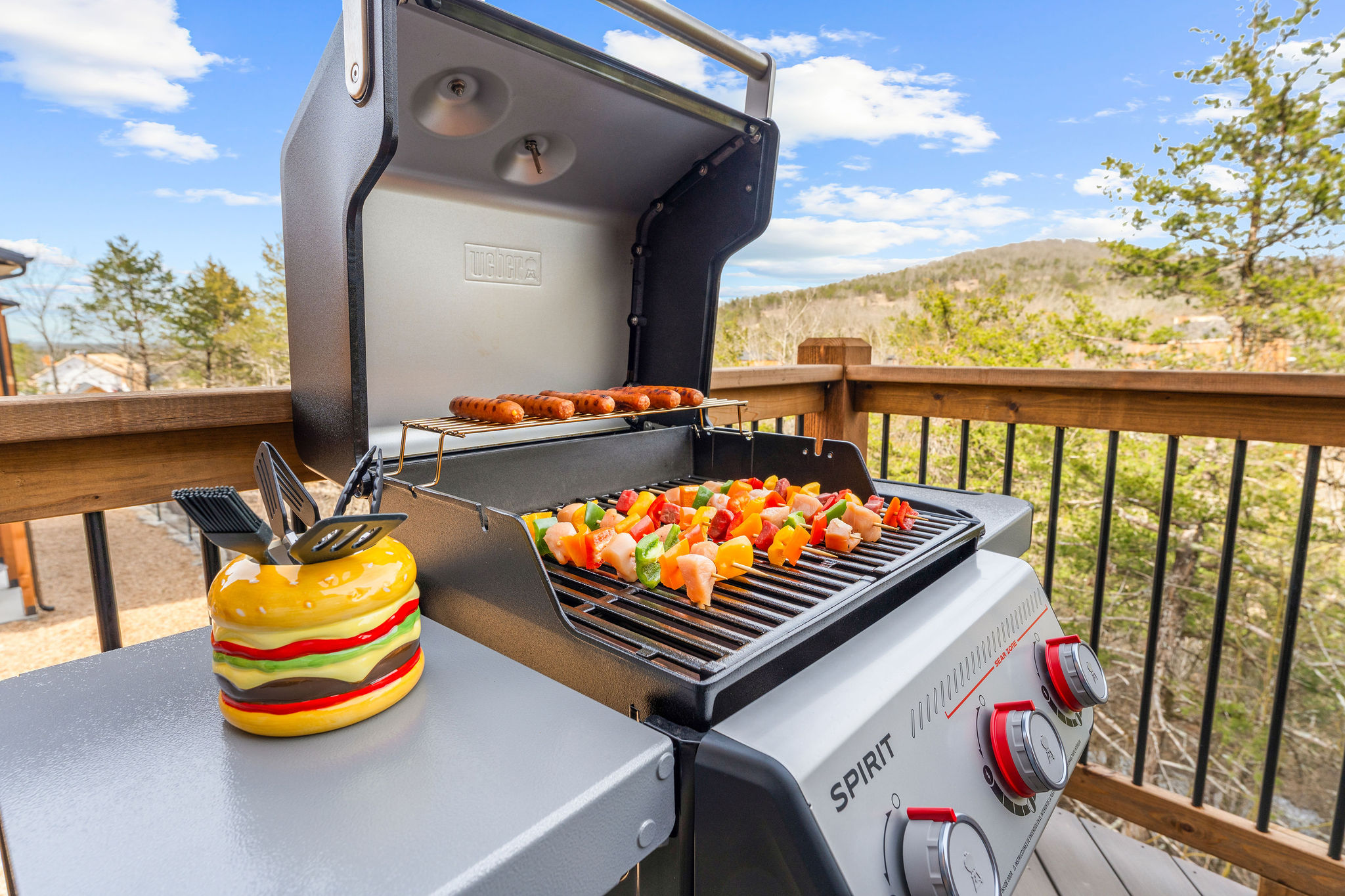 Look at that view! The mountains and the kebabs are fantastic!