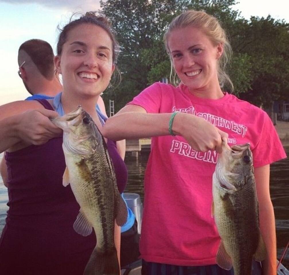 Bass fishing in June around the cove