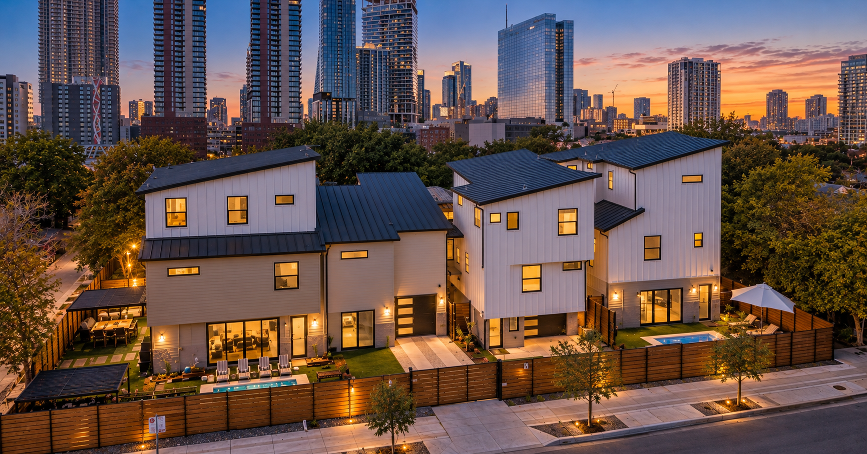 Three homes, 2 pools, 1 block from Downtown