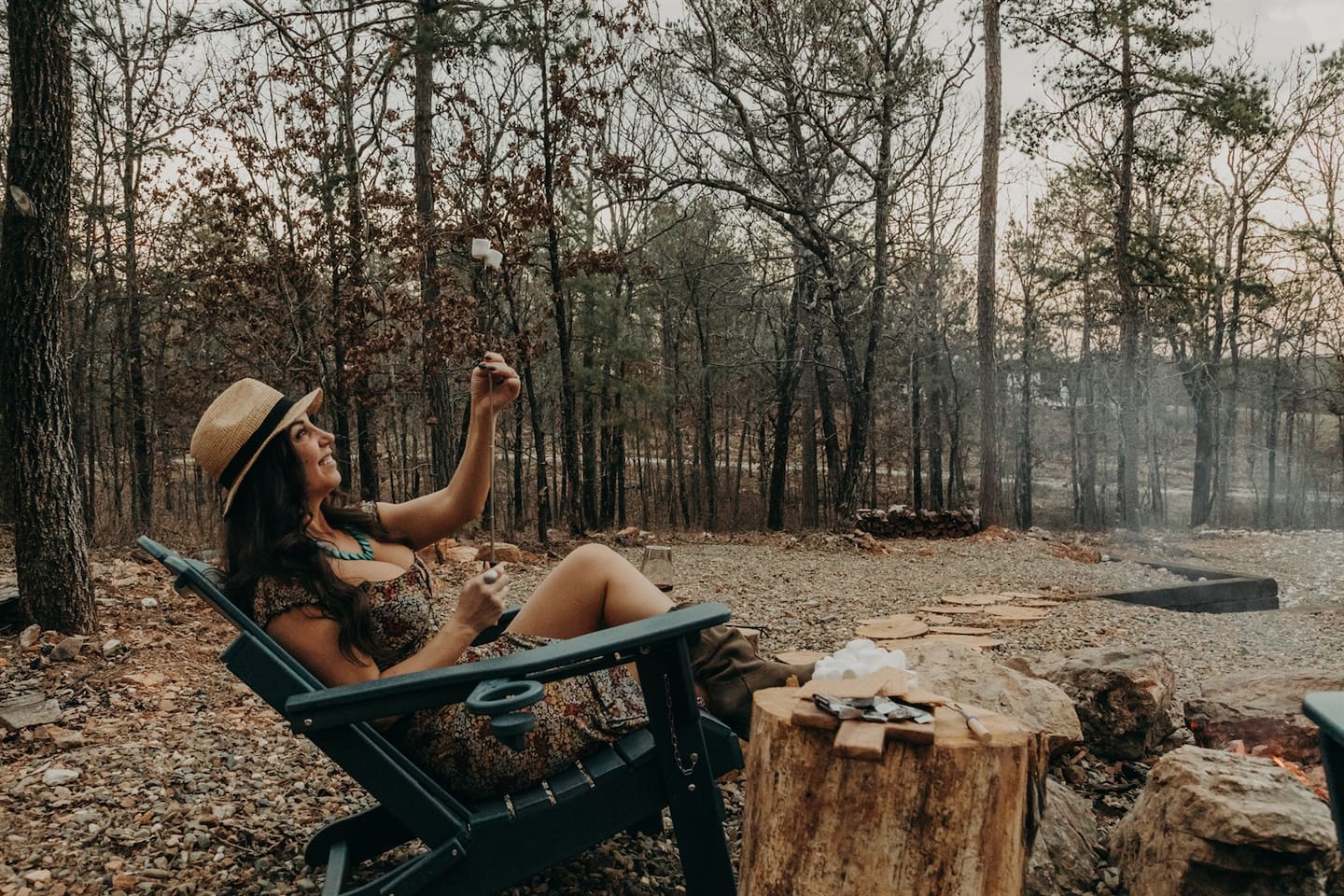 Enjoy the fire pit with complimentary s’mores and firewood