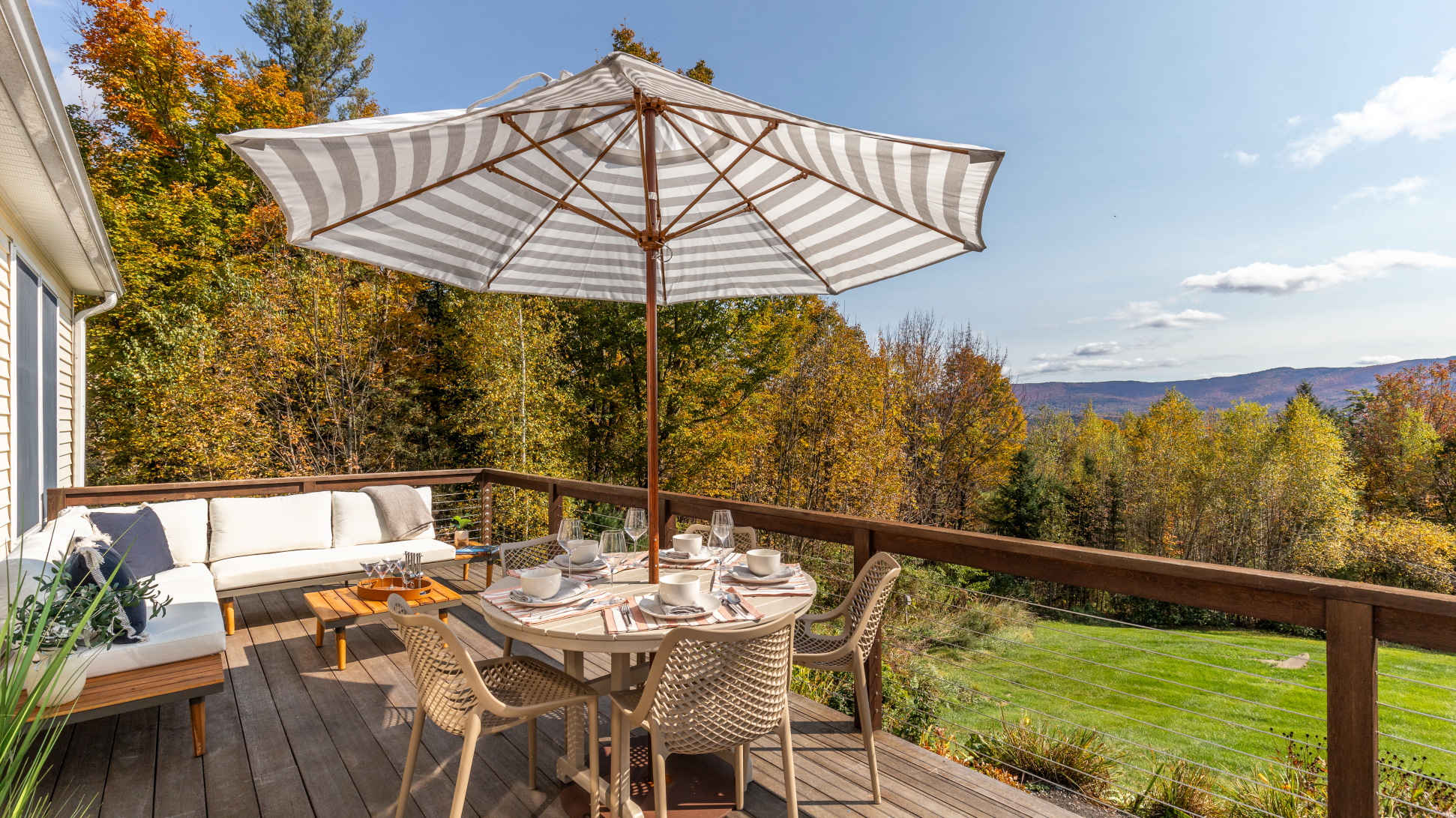 Spacious deck with incredible views