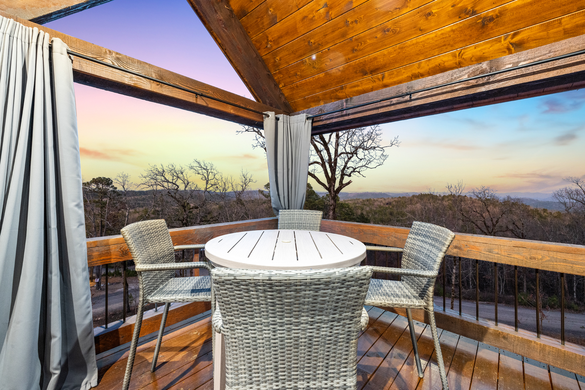 Cozy balcony dining nook perfect for coffee mornings and sunset dinners