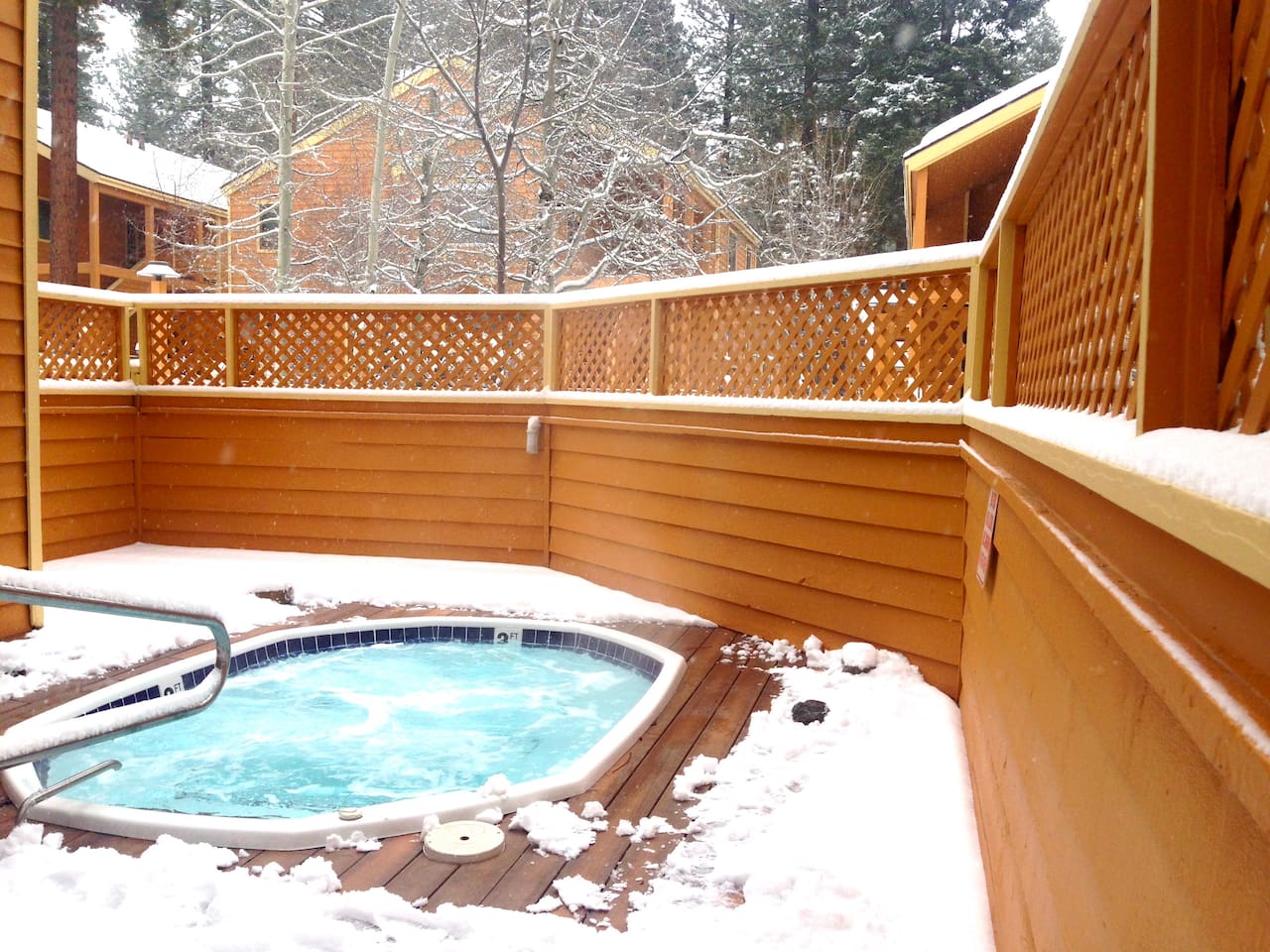 Soak under the stars in the outdoor jacuzzi or indulge in the spa 
after a day of exploring the beauty of Tahoe.