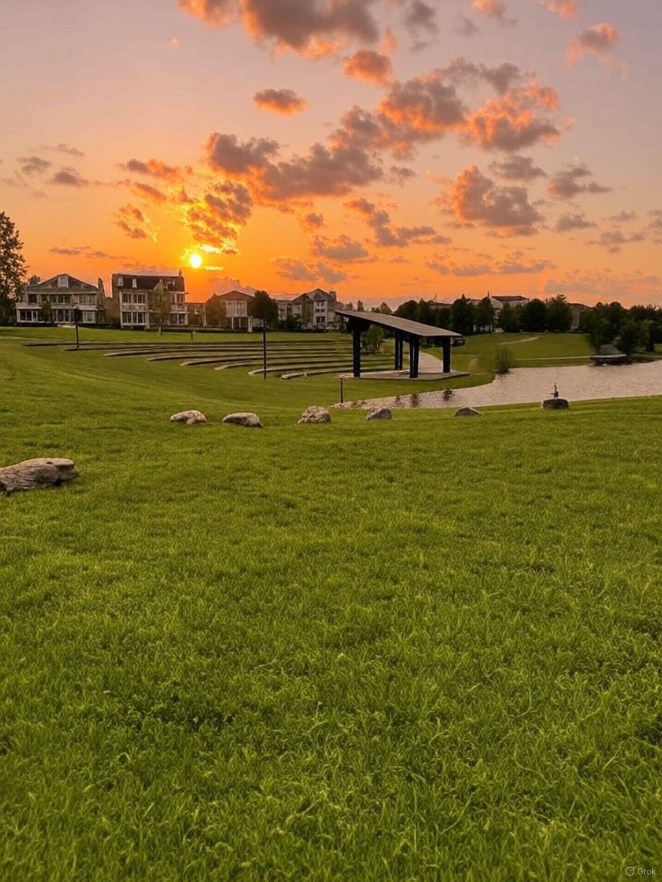 The community’s top performance venue features limestone shelf seating for over 2,000, a spacious covered stage, great acoustics, and scenic views of South Lake—loved by many for good reason.