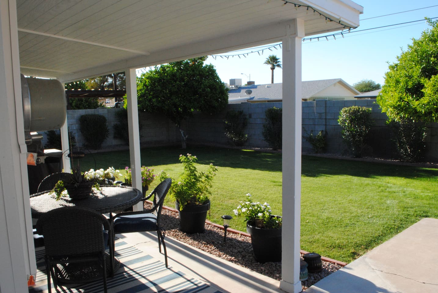 The Cottage Green Yard with Orange Trees