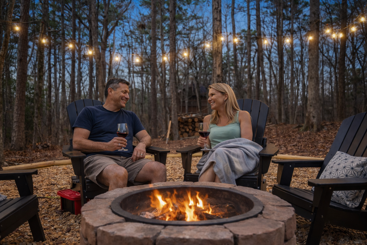 Gather around the inviting outdoor fire pit and enjoy a cozy evening under the stars. Perfect for roasting marshmallows, sharing stories, or simply unwinding, this space offers a warm and relaxing atmosphere for memorable moments with family and friends.