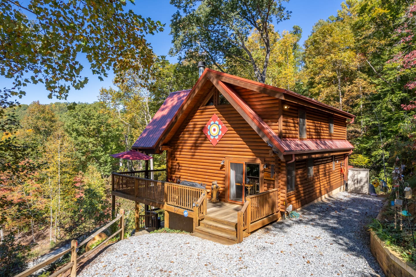 Side view of cabin