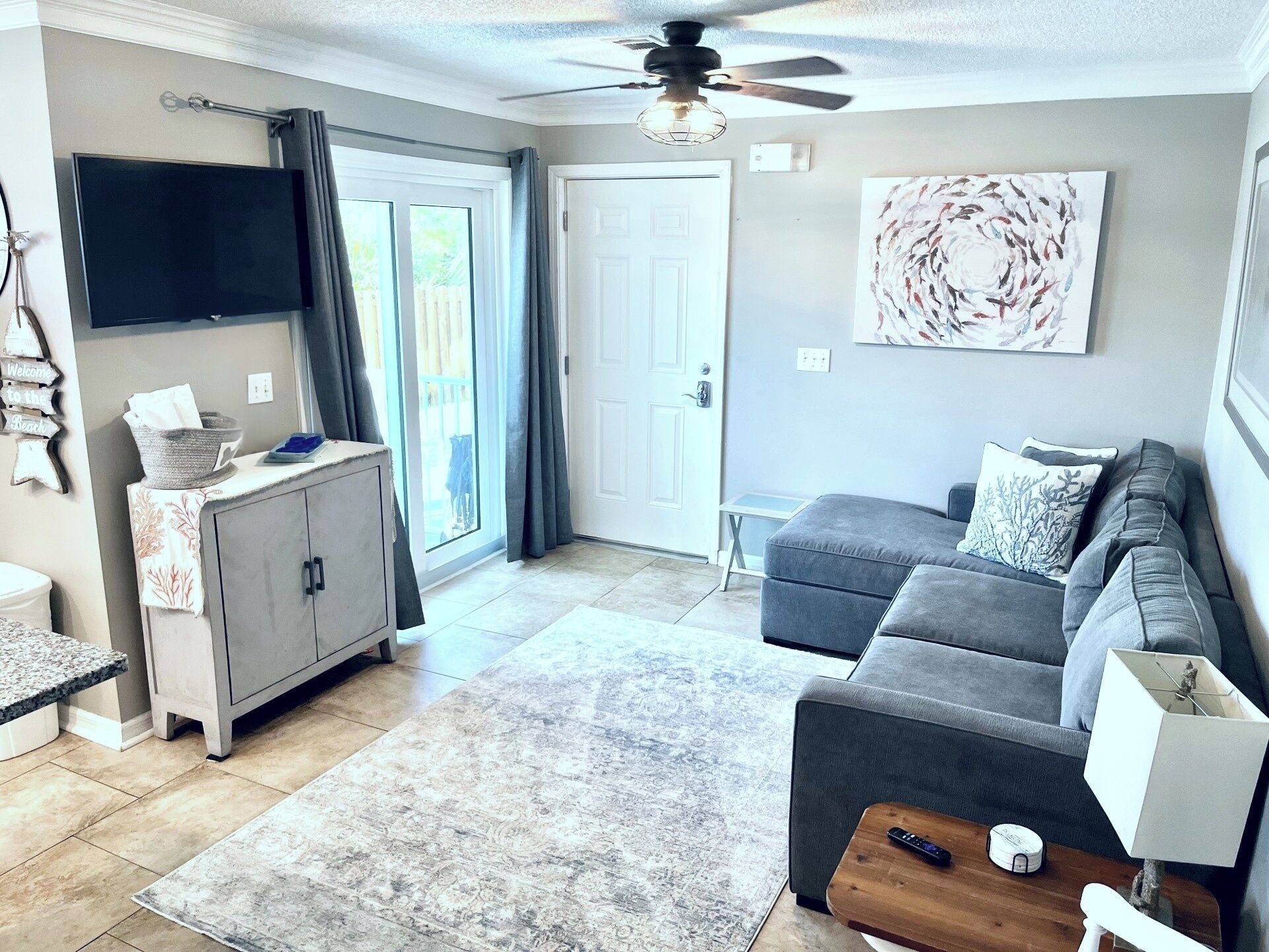 Smart TV flatscreen in the living area