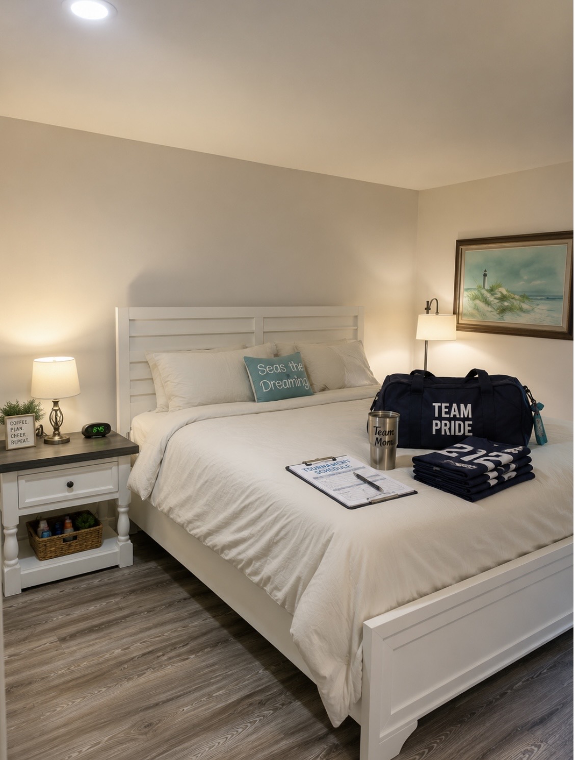 Another inviting bedroom dressed in cozy linens and warm tones — a comfortable, private space to unwind and recharge. ⭐