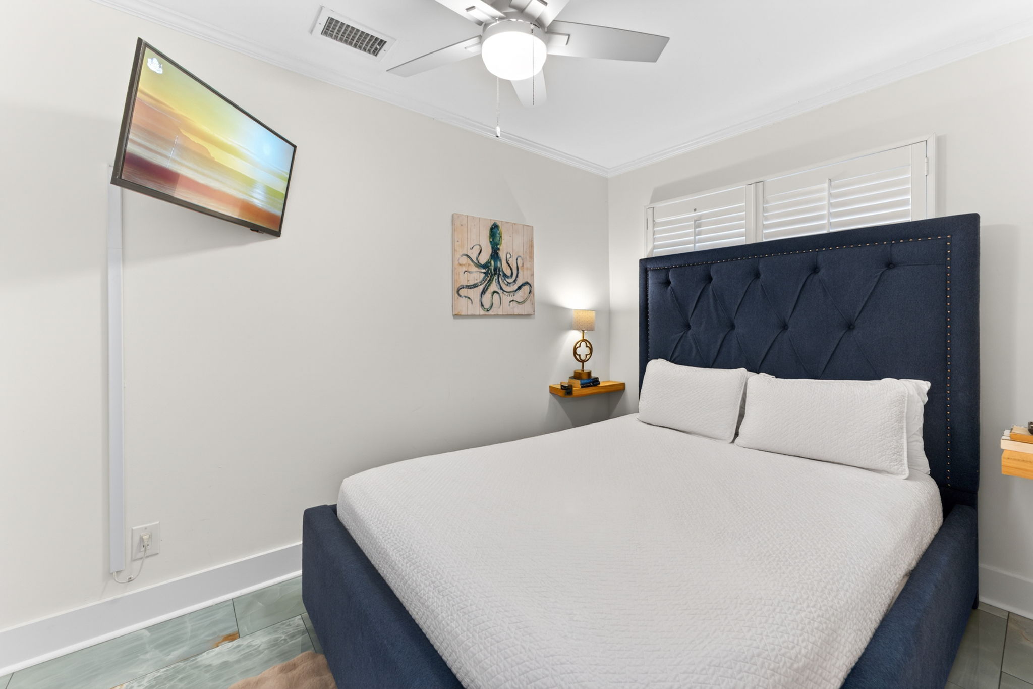 Queen Bedroom | Coastal Calm | Sea Cabins 310A, Isle of Palms, SC | IOP Escapes