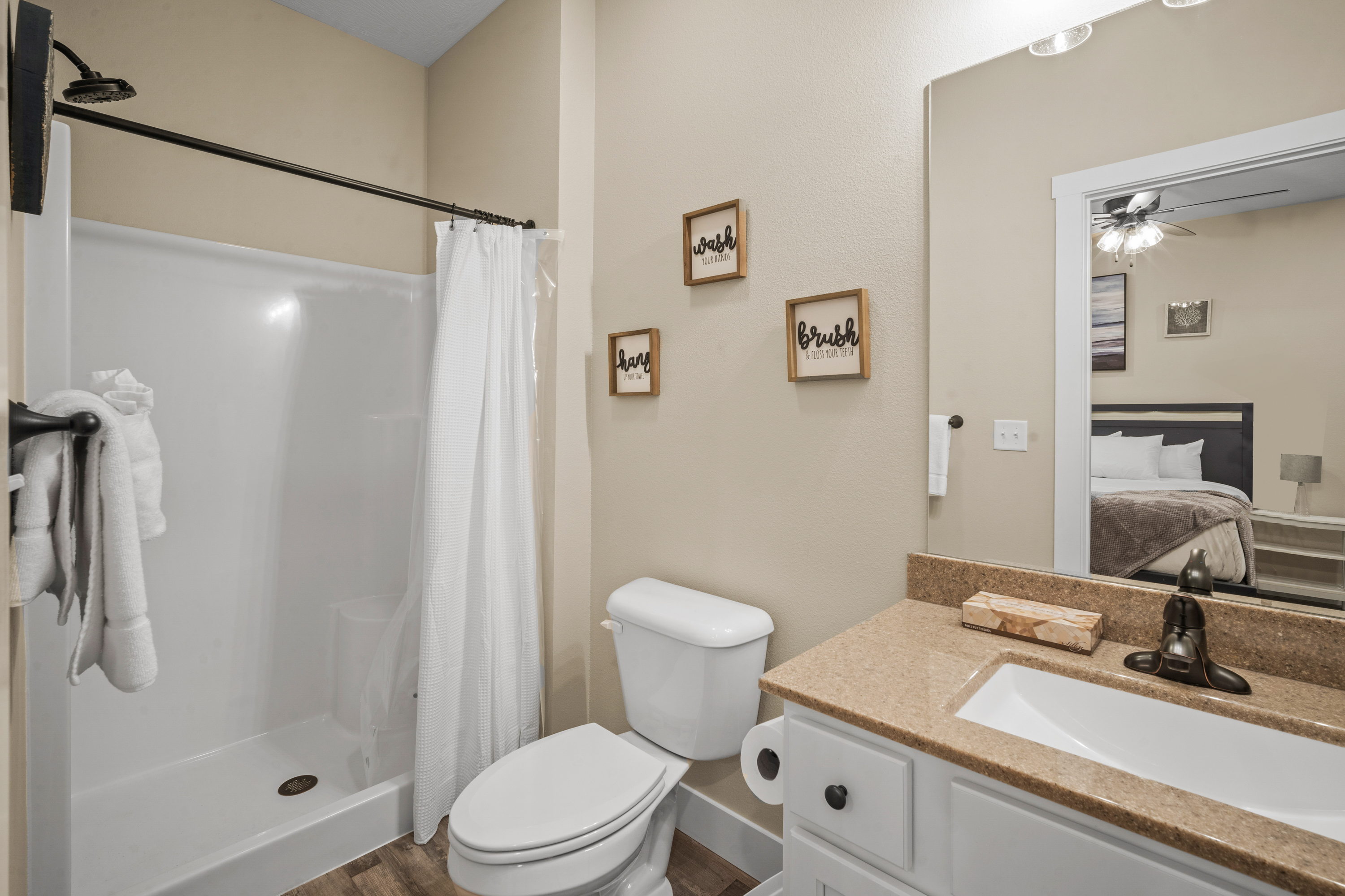 Bathroom #3 has a walk-in shower.