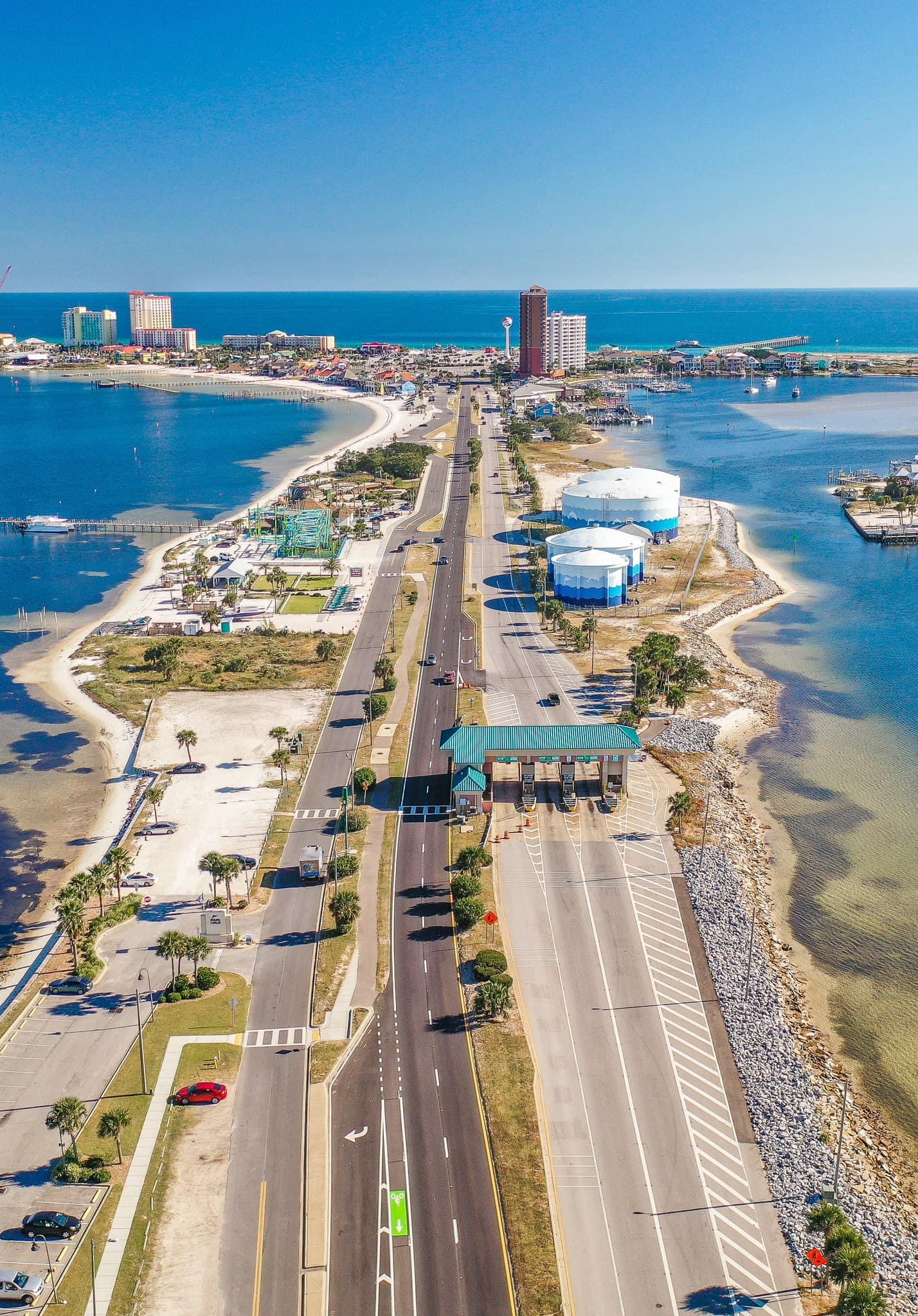 Toll Booth coming onto the island