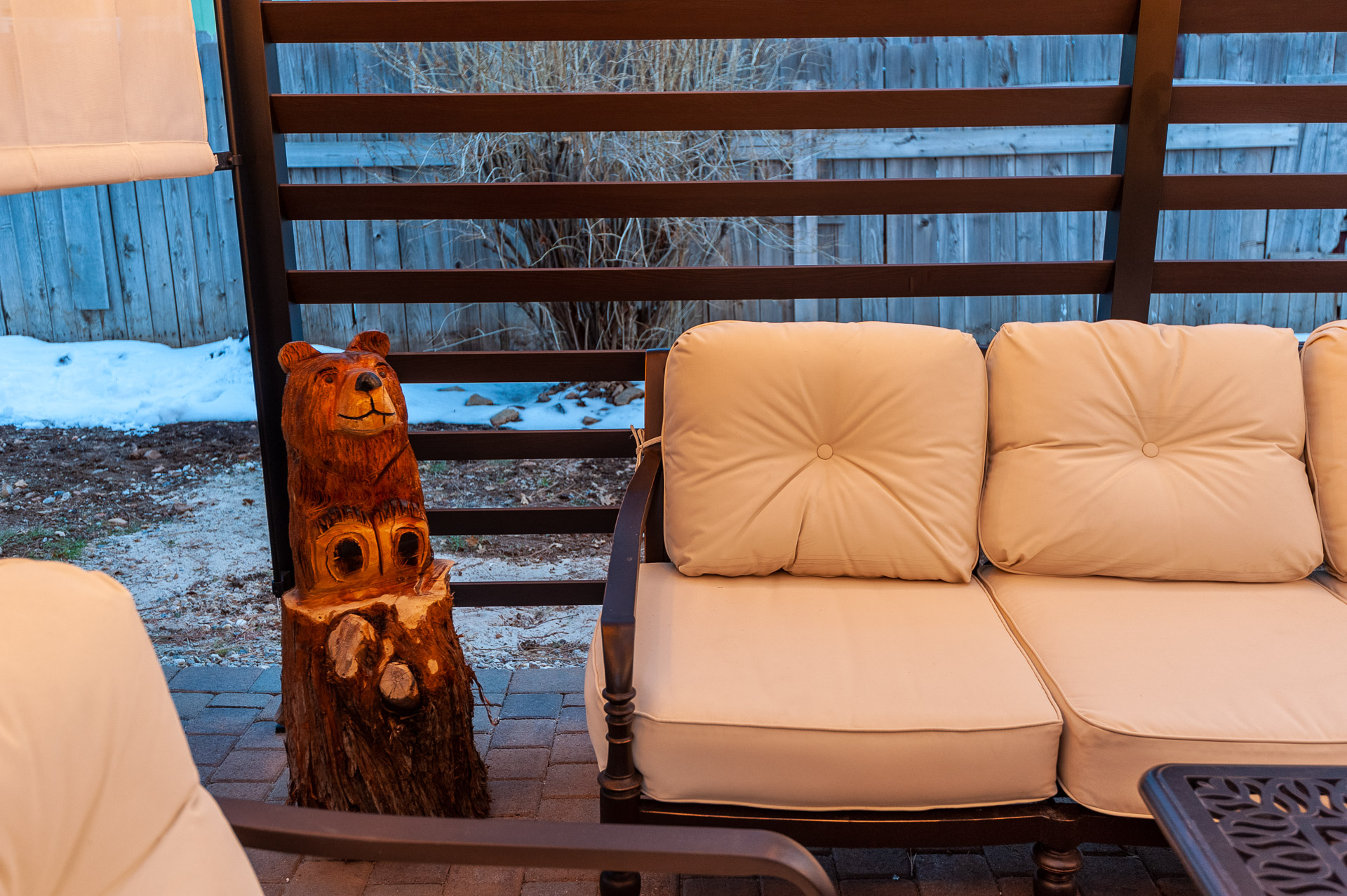 Covered patio seating