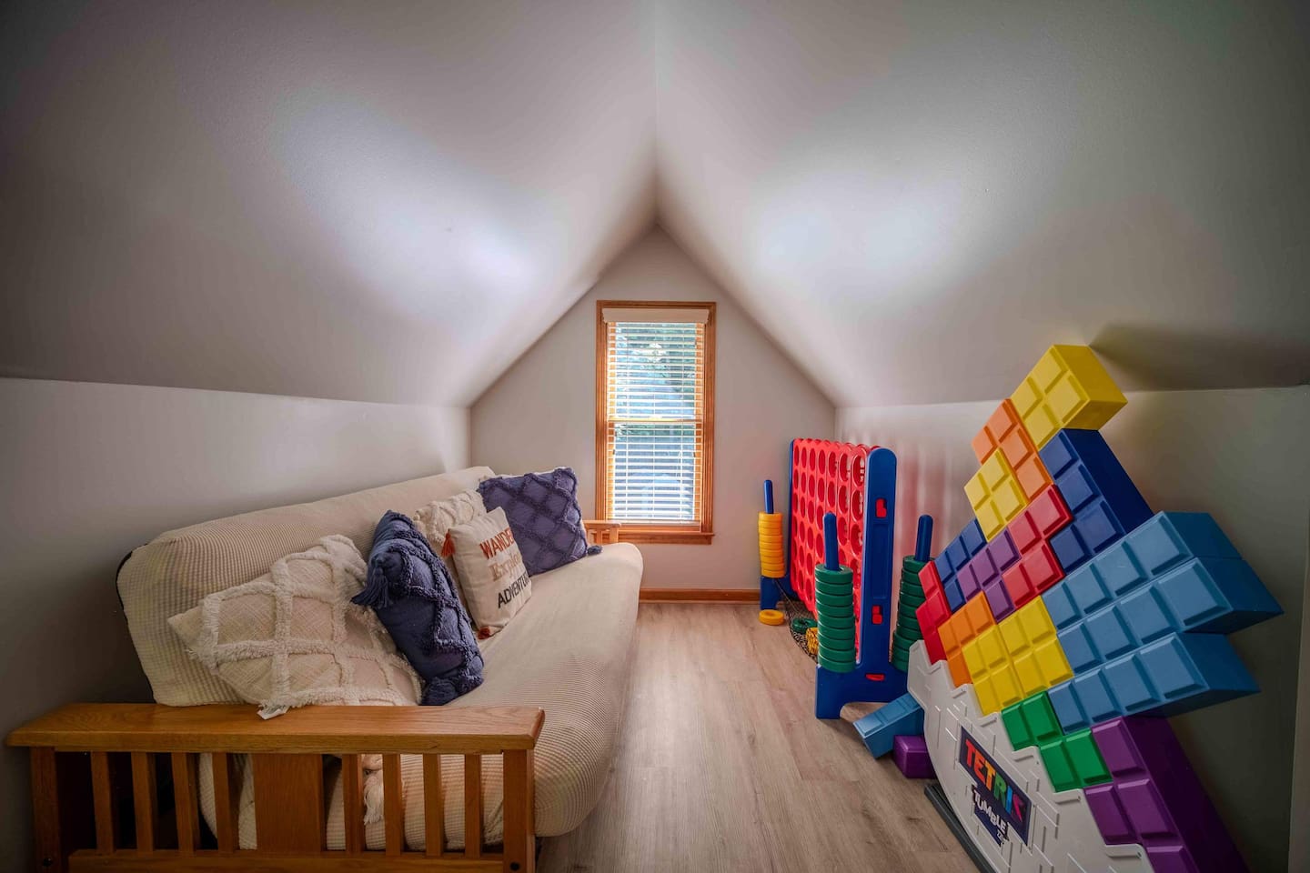Futon Pull out bed | Giant Connect Four | Giant Tetris