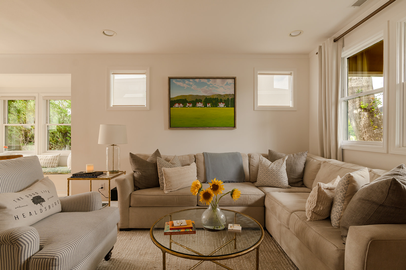 Living room w/ sleeper sofa