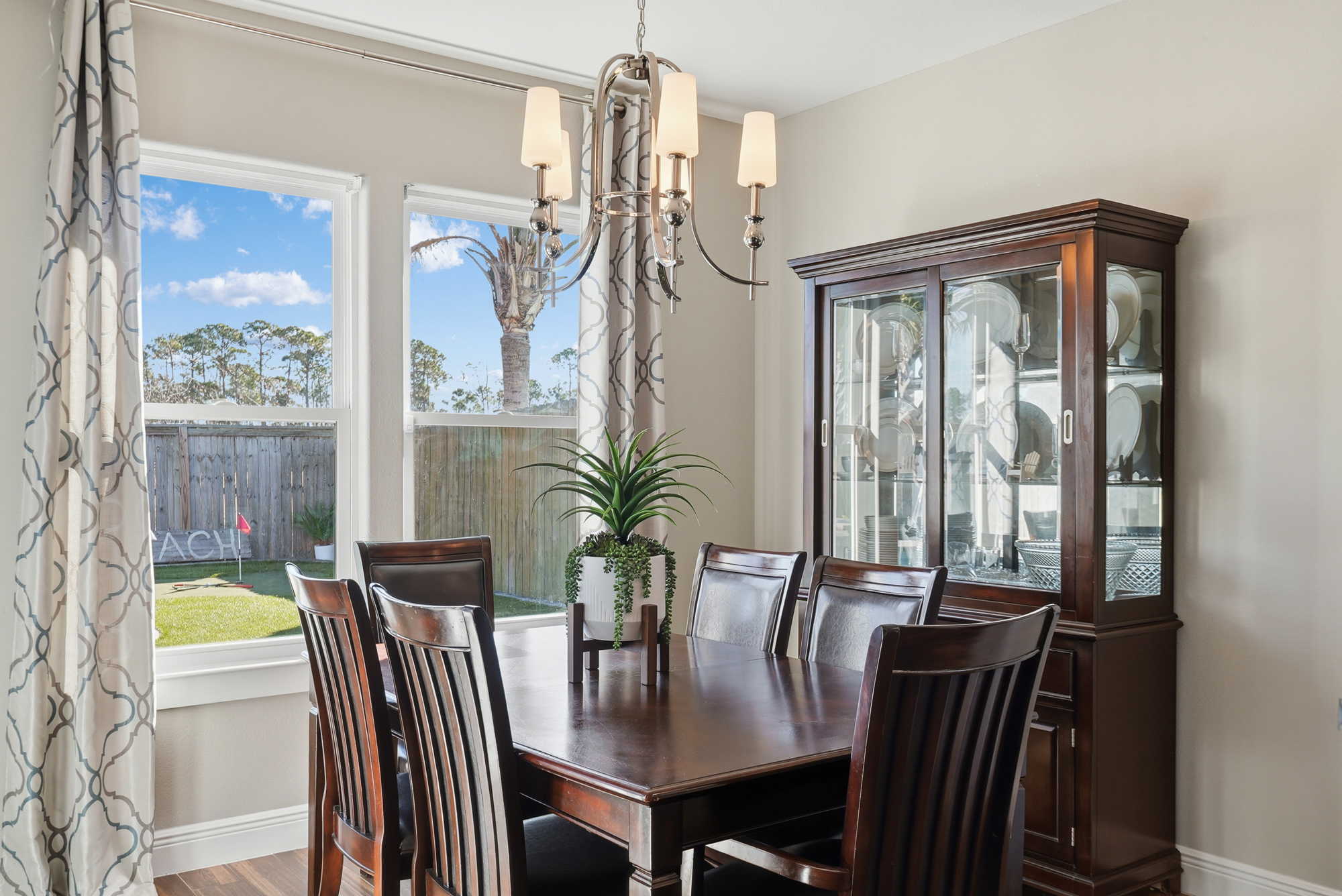 Bright dining area just off the fully equipped kitchen for convenient group meals.