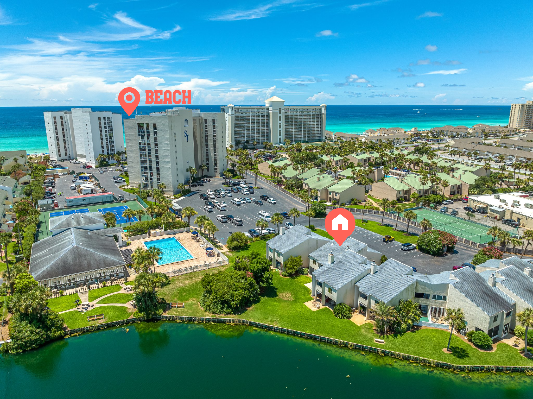 You'll be staying in this beachfront resort