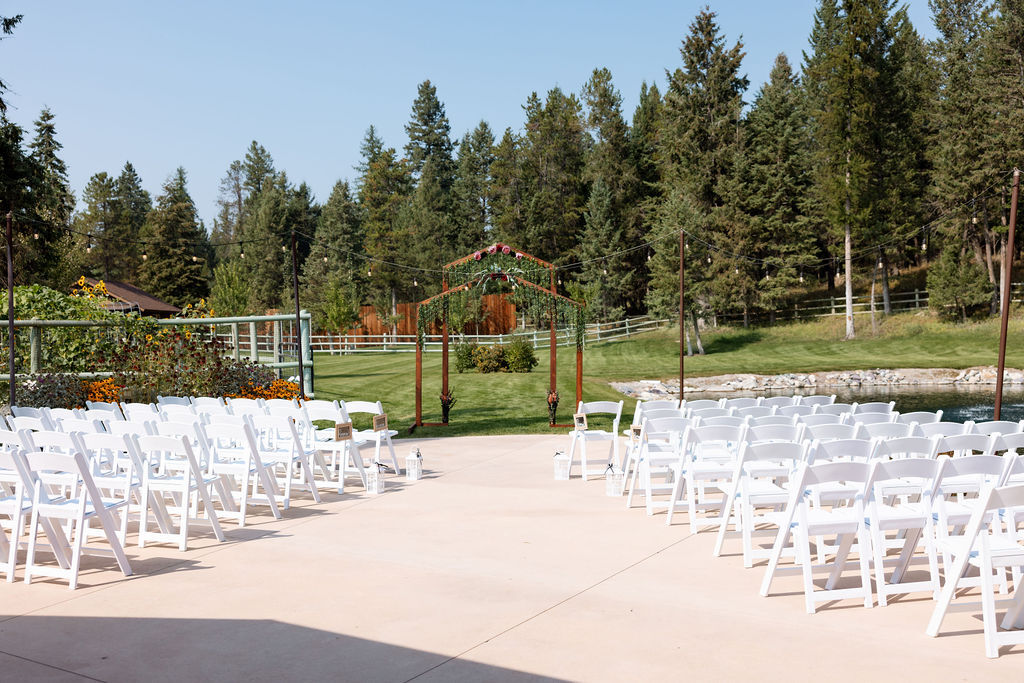 Outdoor wedding ceremony at our wedding venue on-site. 