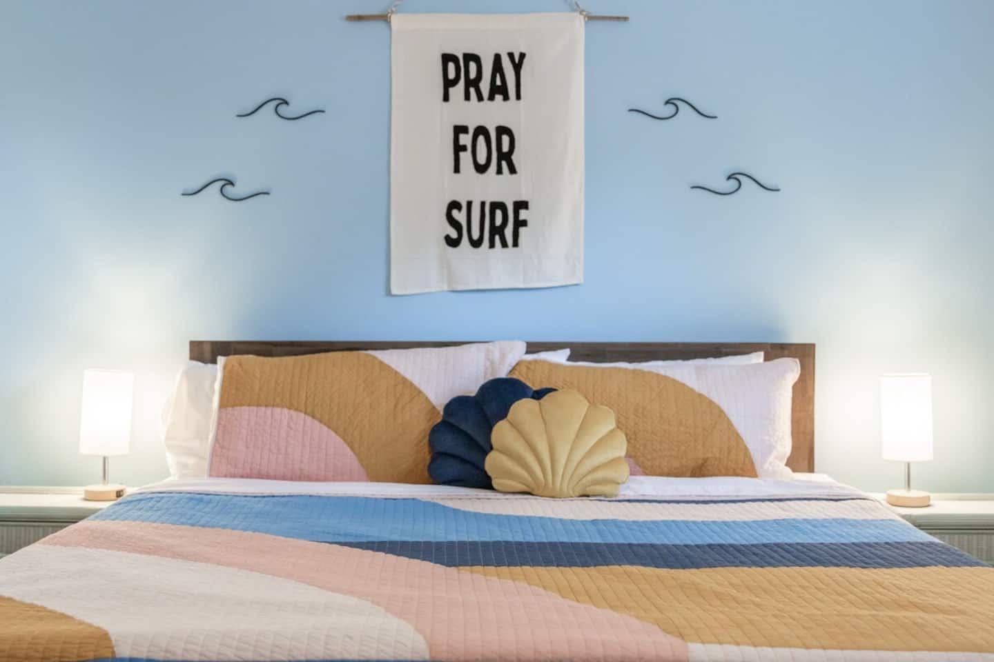 King master suite - surf themed room. 