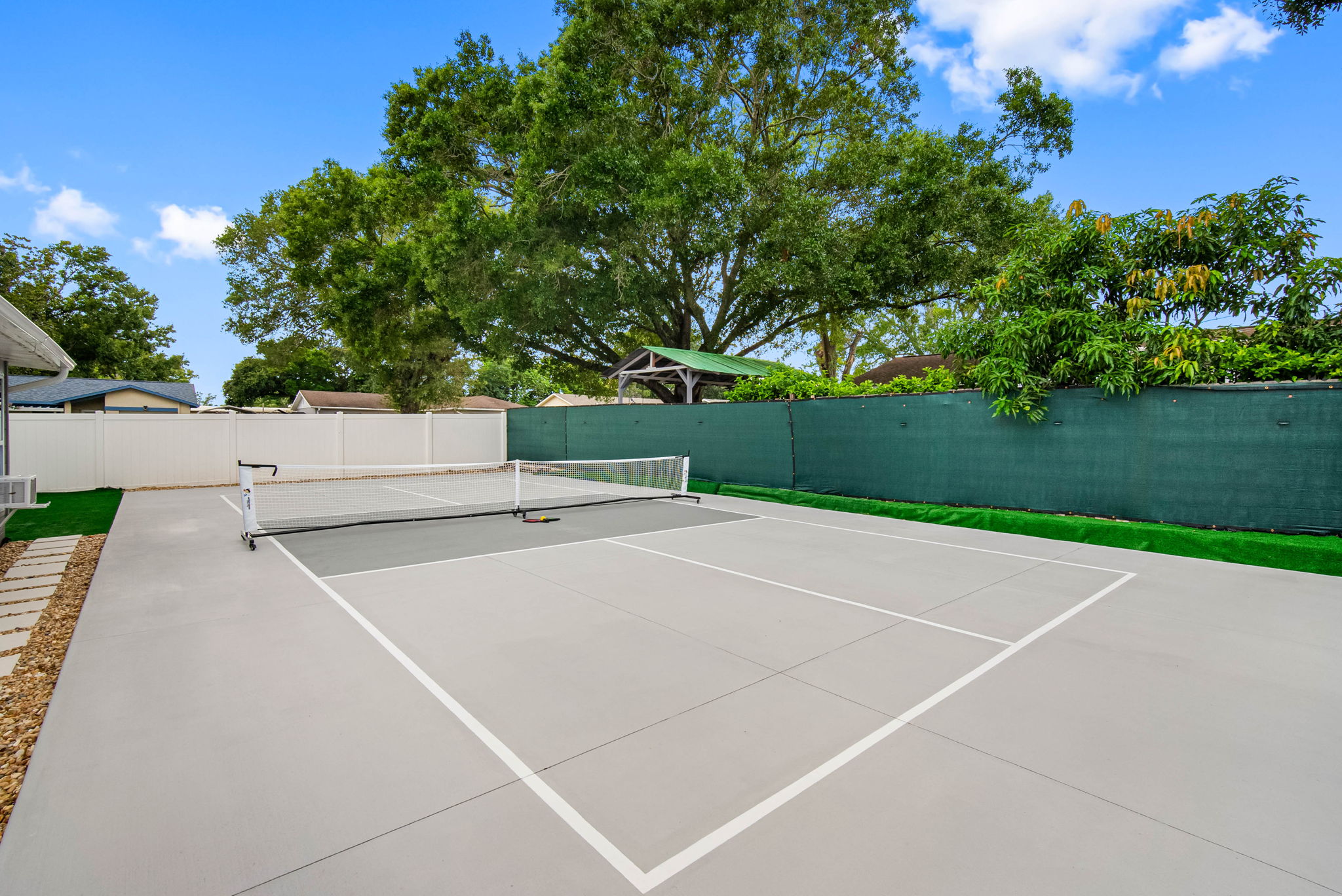 Perfect your backhand or play a friendly match on this exclusive court.
