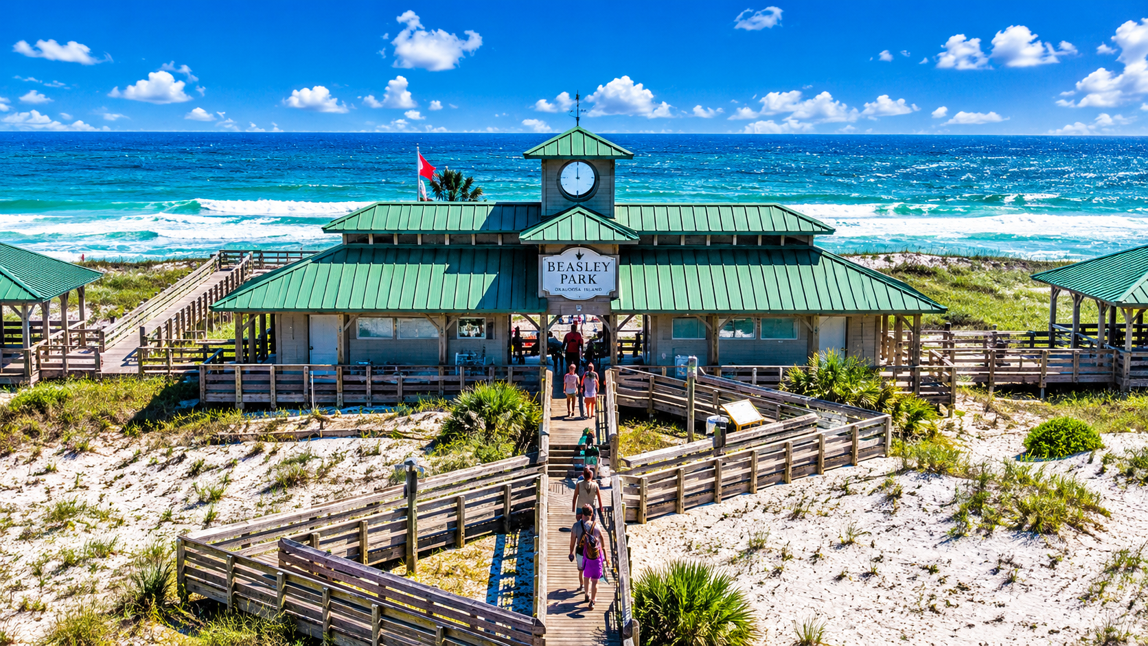 Just across the street, Beasley Park offers easy access to the sugar-white sand and emerald waters of the Gulf of Mexico.