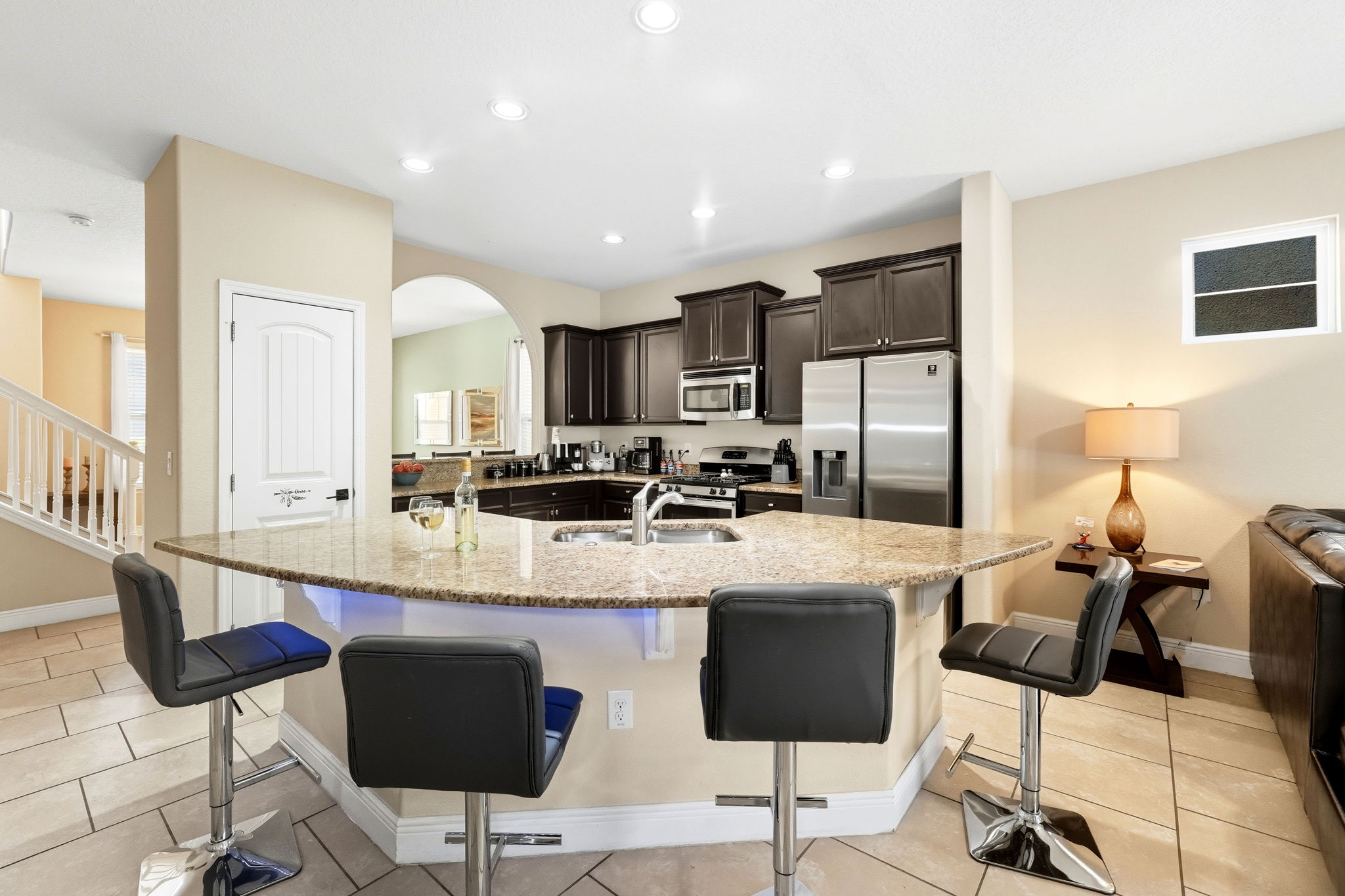 Kitchen island spacious area for food prep