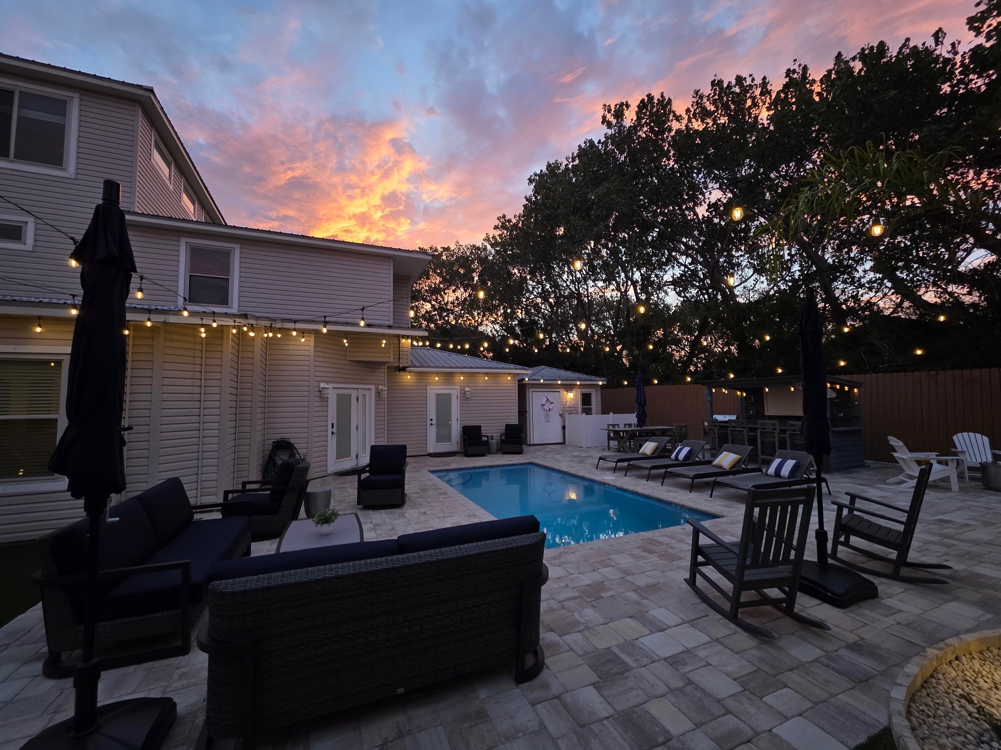 Enjoy the outdoors at night with upgraded lighting and new seating options