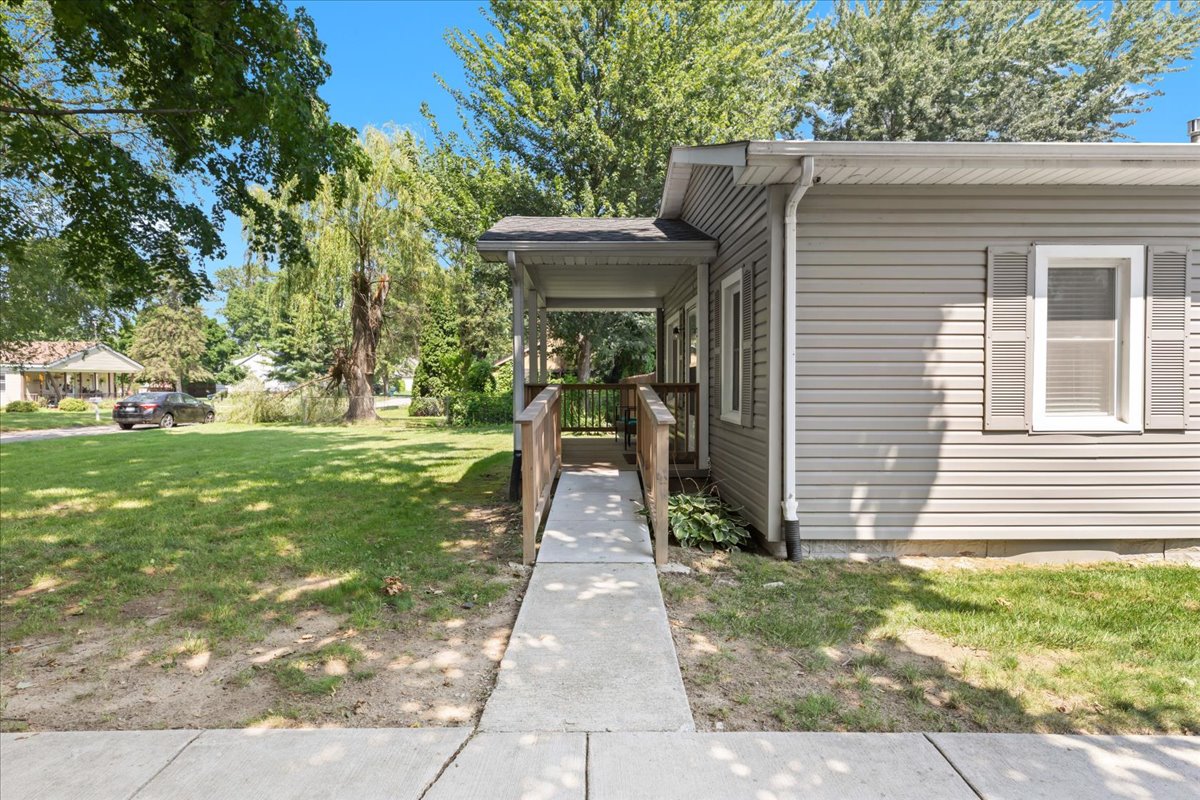 Peaceful entry walkway leading to your cozy stay