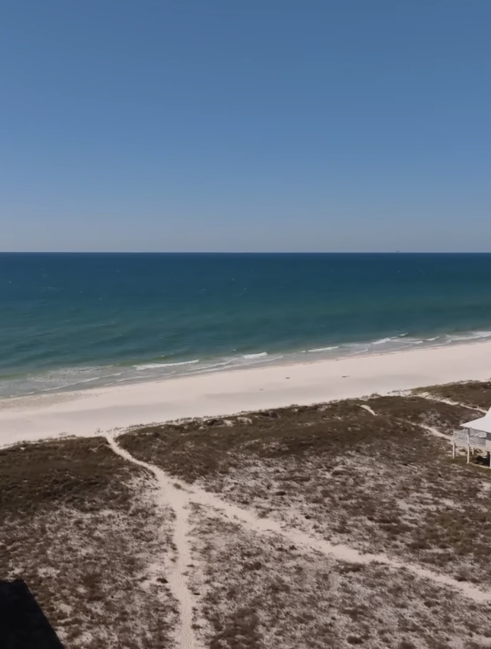 Private Gulf beach trail right across the street