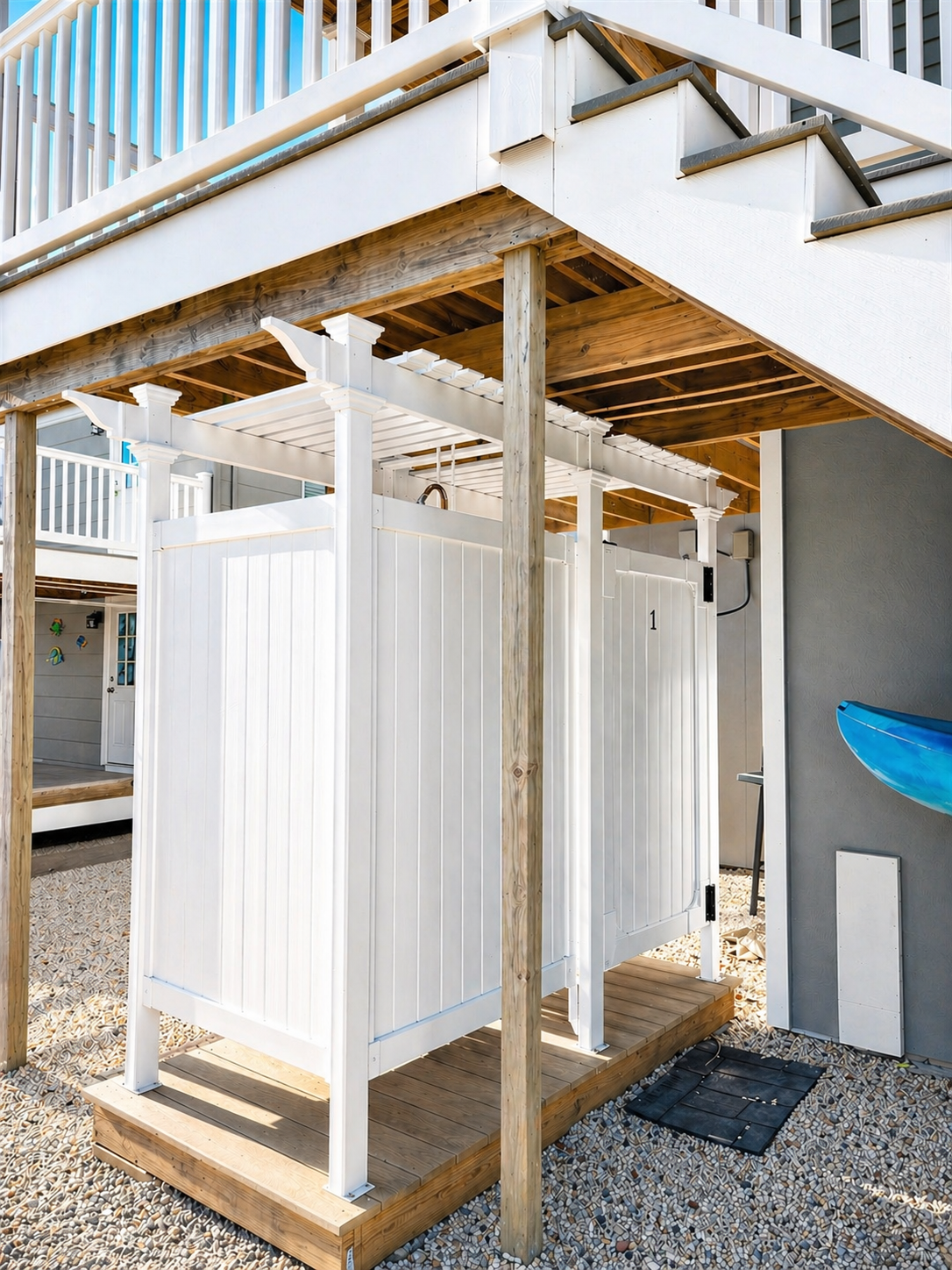 Outside shower for each unit
