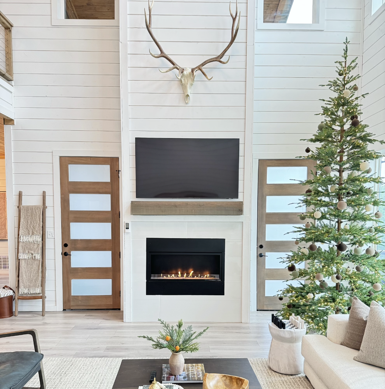 Cozy fireplace gathering space